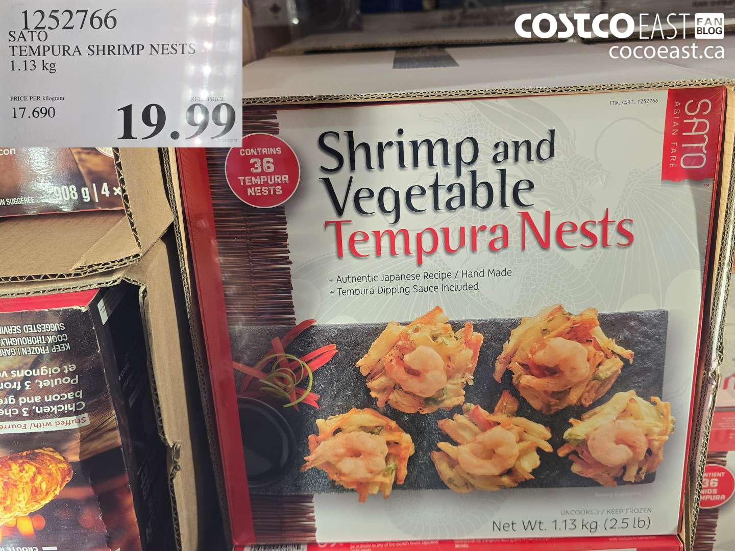 1252766 SATO TEMPURA SHRIMP NESTS 1.13KG $19.99