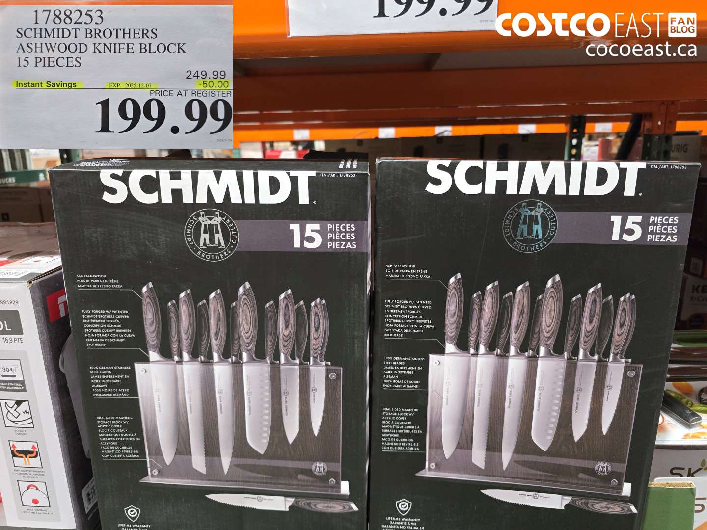 1788253 SCHMIDT BROTHERS ASHWOOD KINFE BLOCK 15 PC ($50.00 INSTANT SAVINGS EXPIRES ON 2025-12-07) $199.99