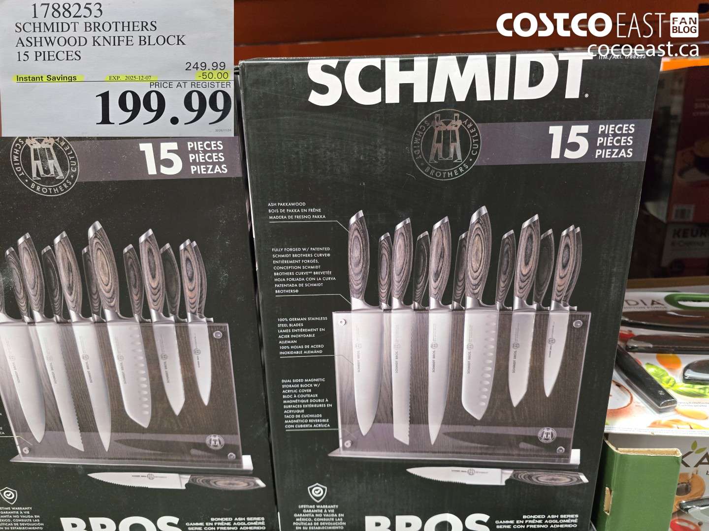 1788253 SCHMIDT BROTHERS ASHWOOD KINFE BLOCK 15 PC ($50.00 INSTANT SAVINGS EXPIRES ON 2025-12-07) $199.99