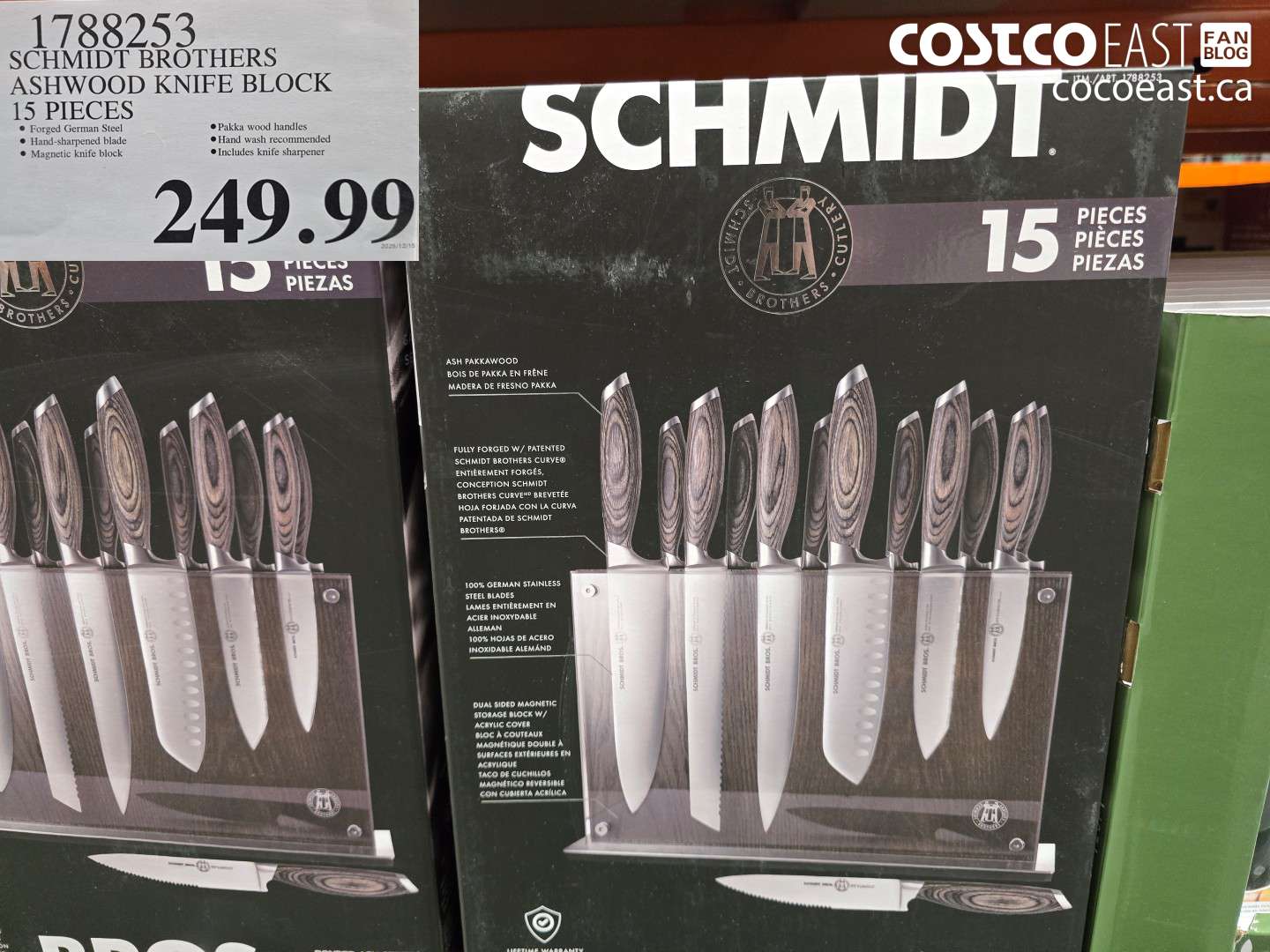 1788253 SCHMIDT BROTHERS ASHWOOD KINFE BLOCK 15 PC $249.99