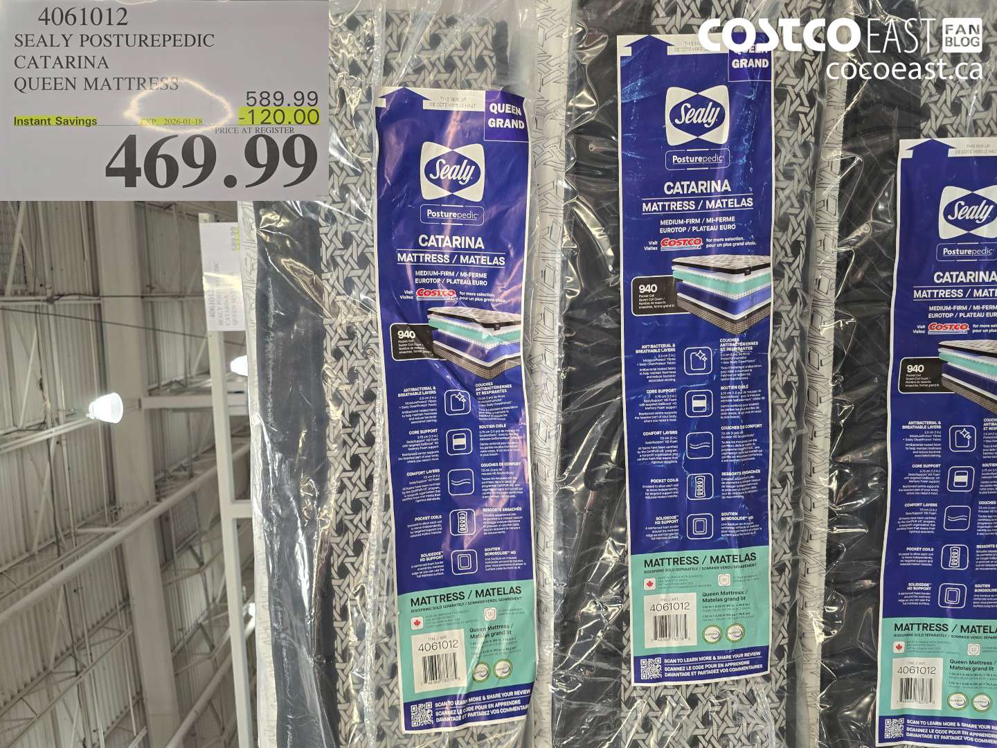 4061012 SEALY POSTUREPEDIC CATARINA QUEEN MATTRESS ($120.00 INSTANT SAVINGS EXPIRES ON 2026-01-18) $469.99