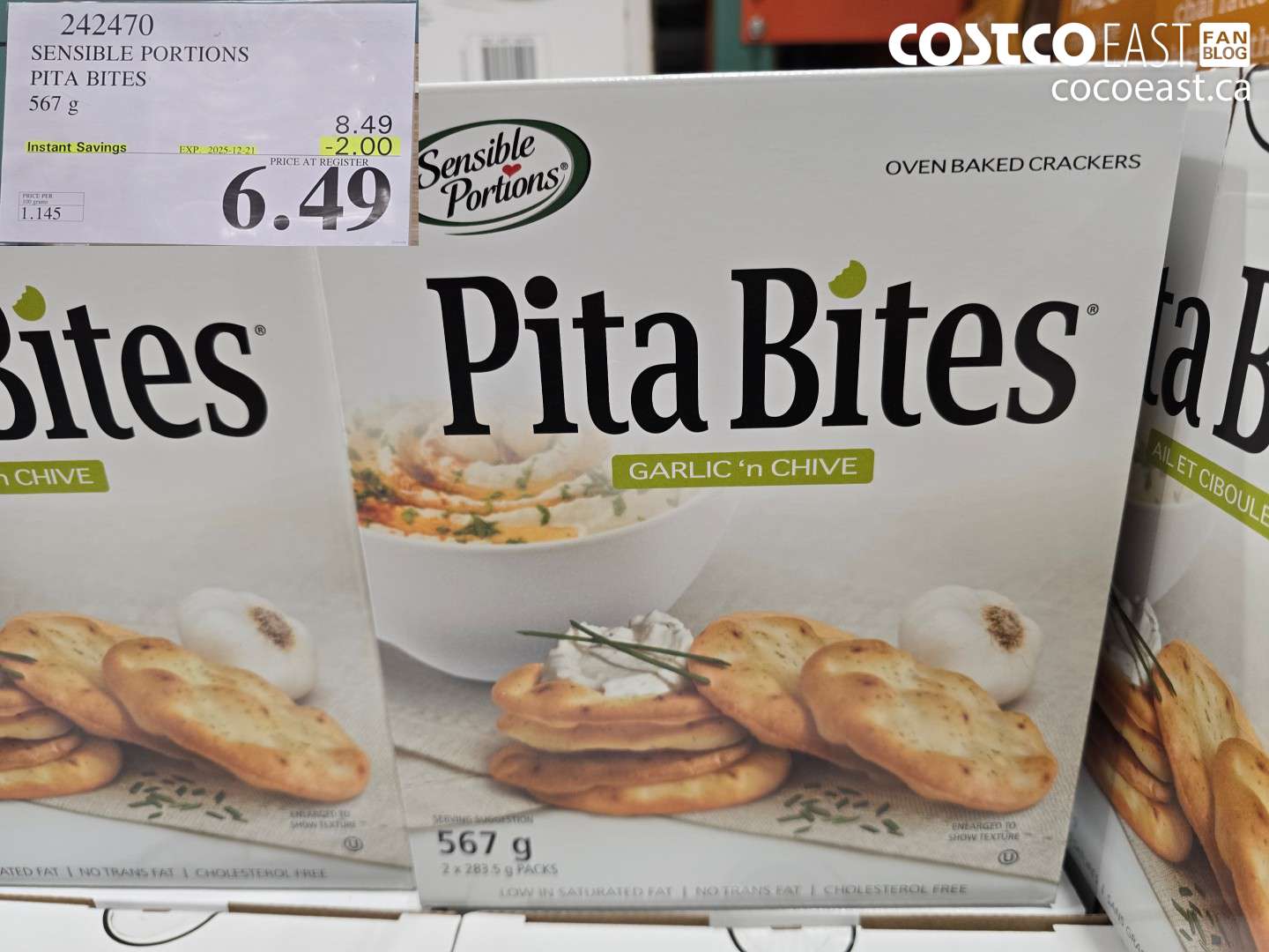 242470 SENSIBLE PORTIONS PITA BITES 567 g ($2.00 INSTANT SAVINGS EXPIRES ON 2025-12-21) $6.49