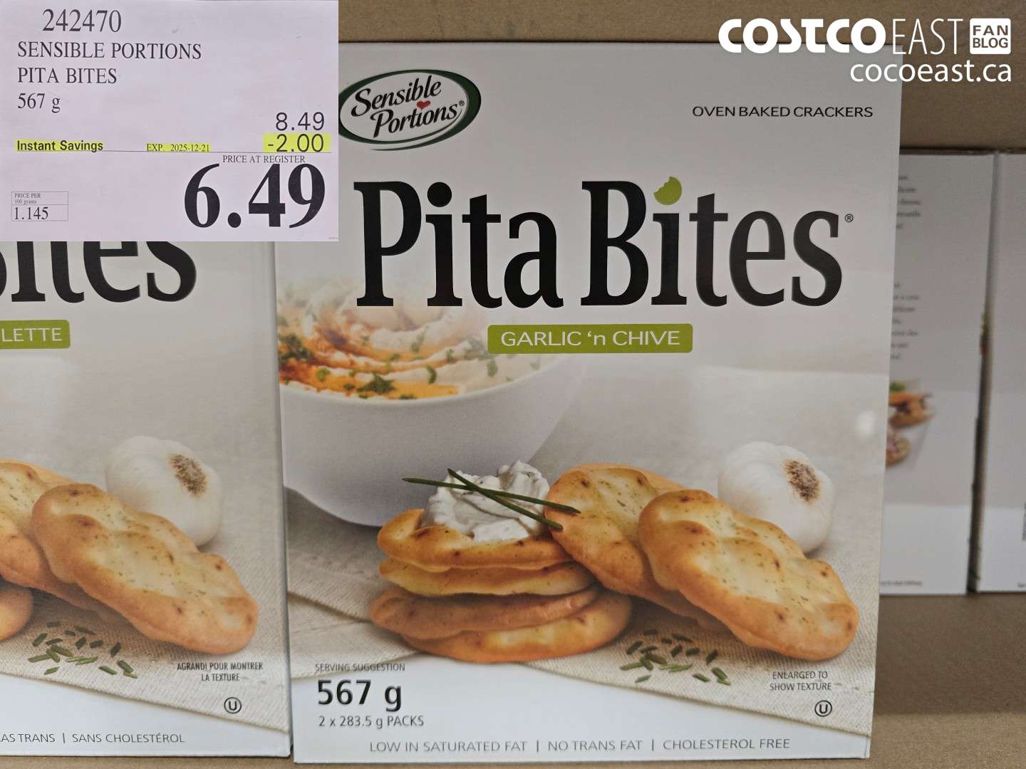 242470 SENSIBLE PORTIONS PITA BITES 567 g ($2.00 INSTANT SAVINGS EXPIRES ON 2025-12-21) $6.49