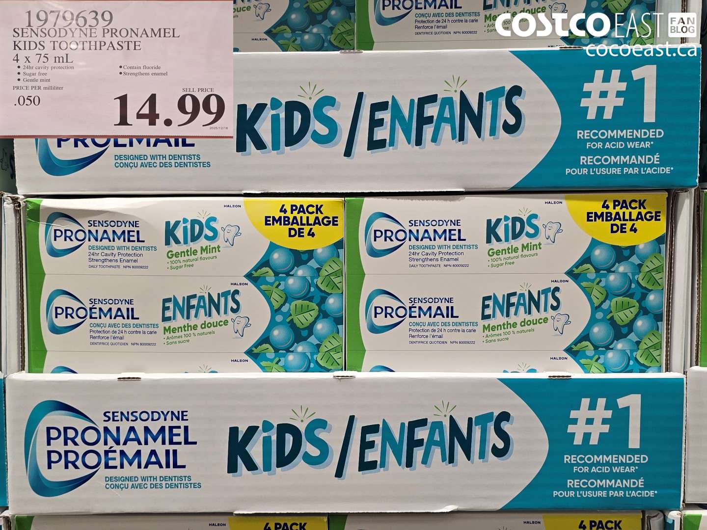 1979639 SENSODYNE PRONAMEL KIDS TOOTHPASTE 4 x 75 mL $14.99