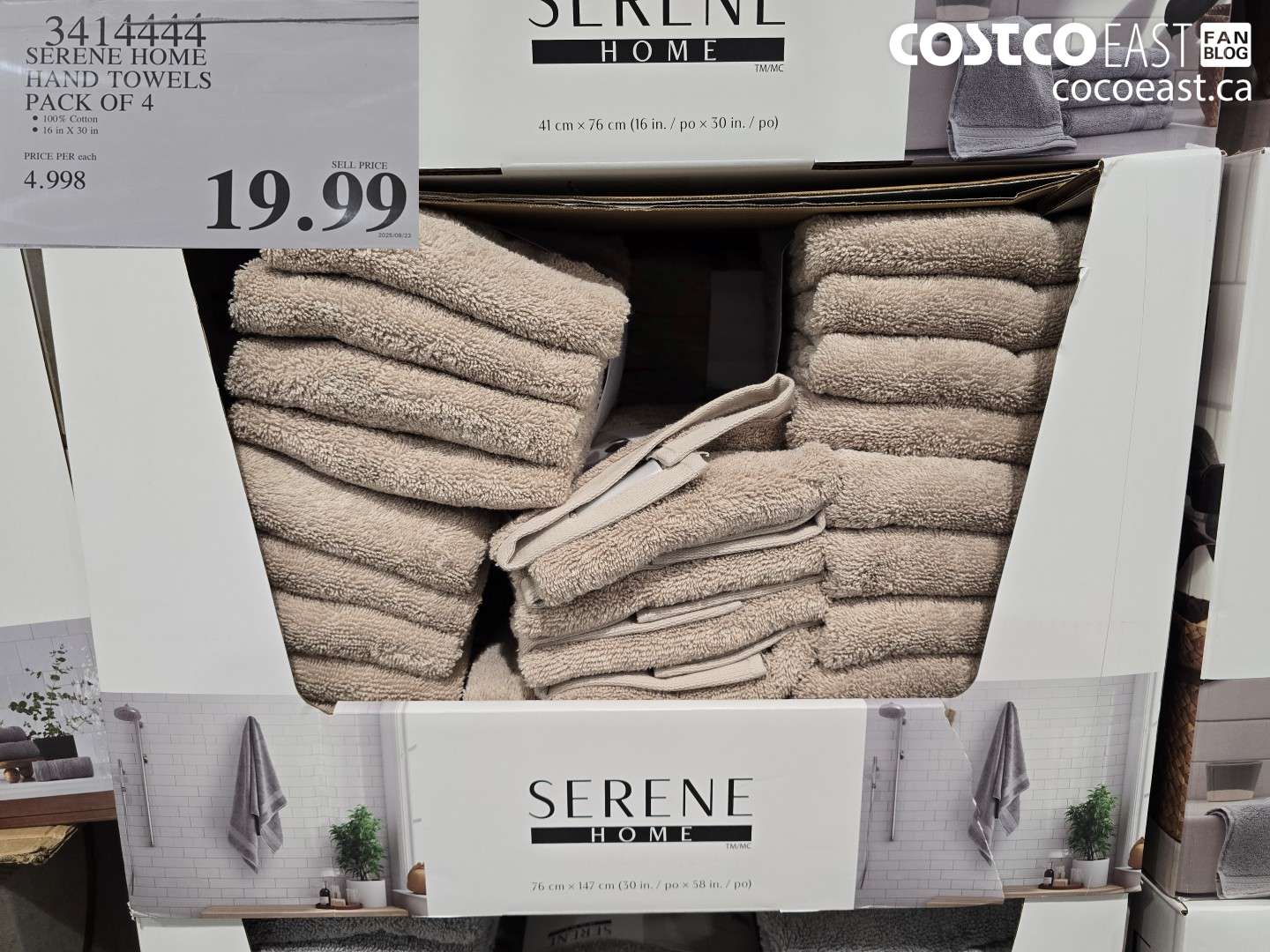 3414444 SERENE HOME HAND TOWELS PACK OF 4 $19.99