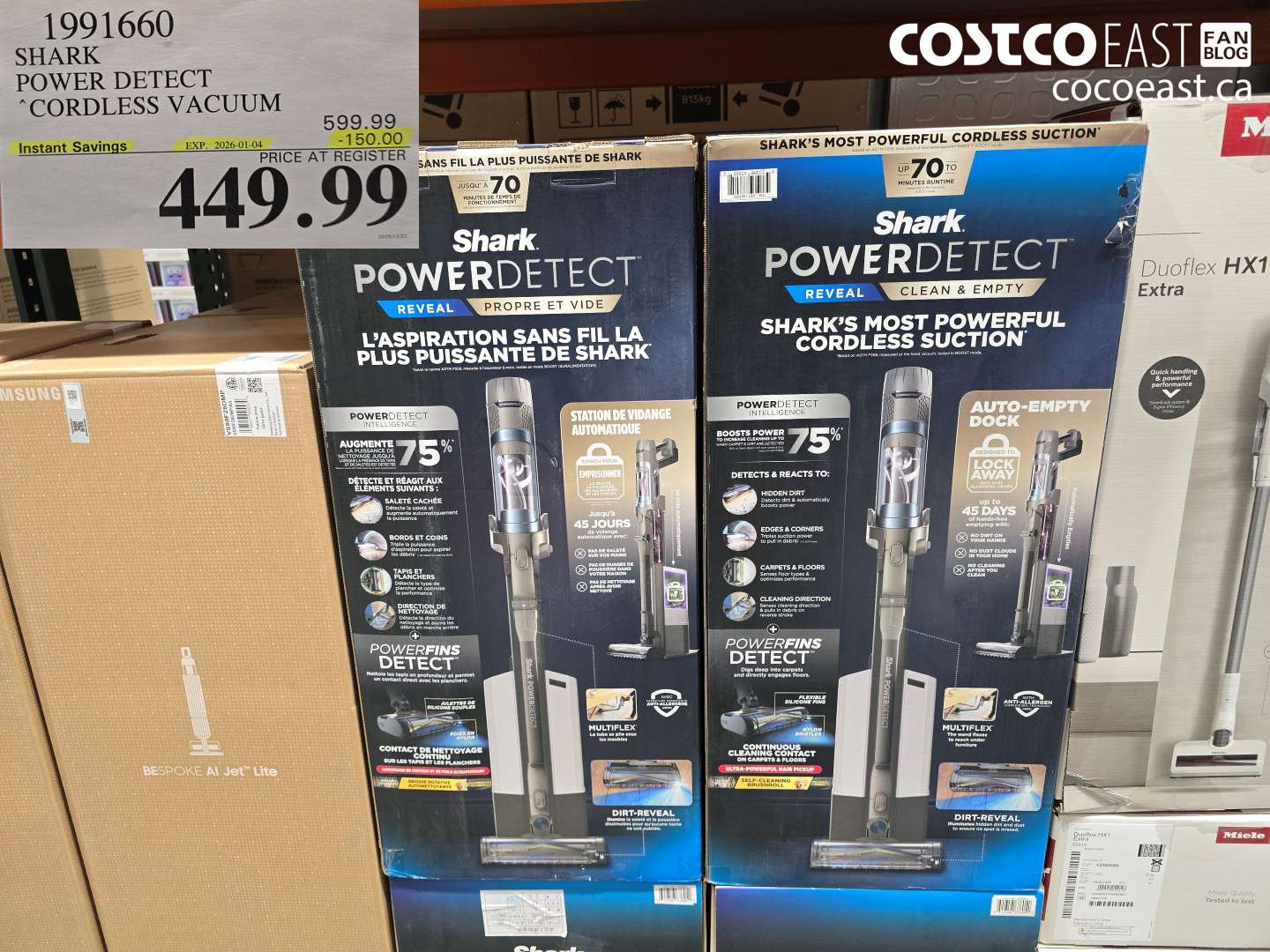 1991660 SHARK POWER DETECT “CORDLESS VACUUM ($150.00 INSTANT SAVINGS EXPIRES ON 2026-01-04) $449.99