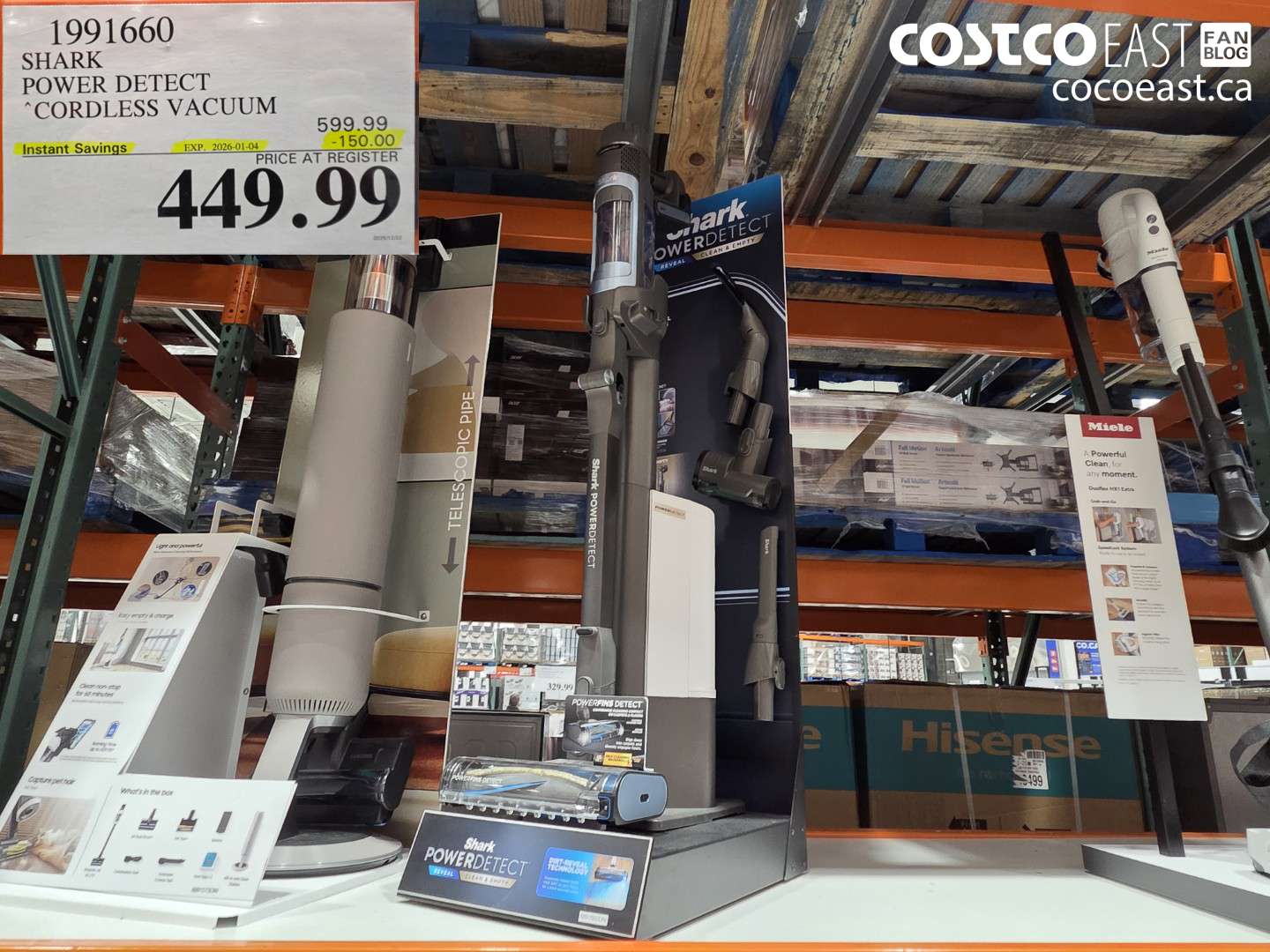 1991660 SHARK POWER DETECT “CORDLESS VACUUM ($150.00 INSTANT SAVINGS EXPIRES ON 2026-01-04) $449.99