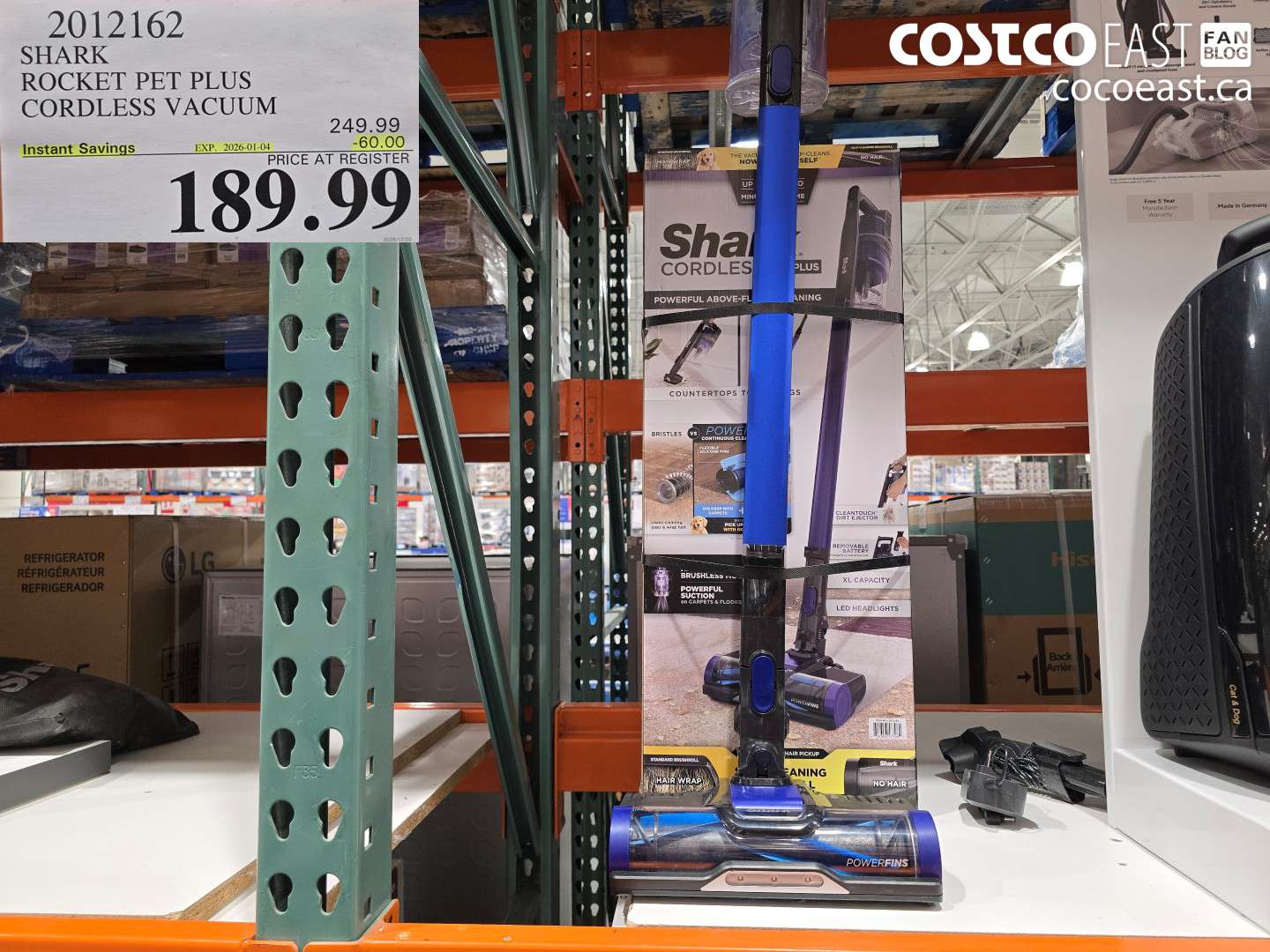 2012162 SHARK ROCKET PET PRO CORDLESS STICK VACUUM ($60.00 INSTANT SAVINGS EXPIRES ON 2026-01-04) $189.99