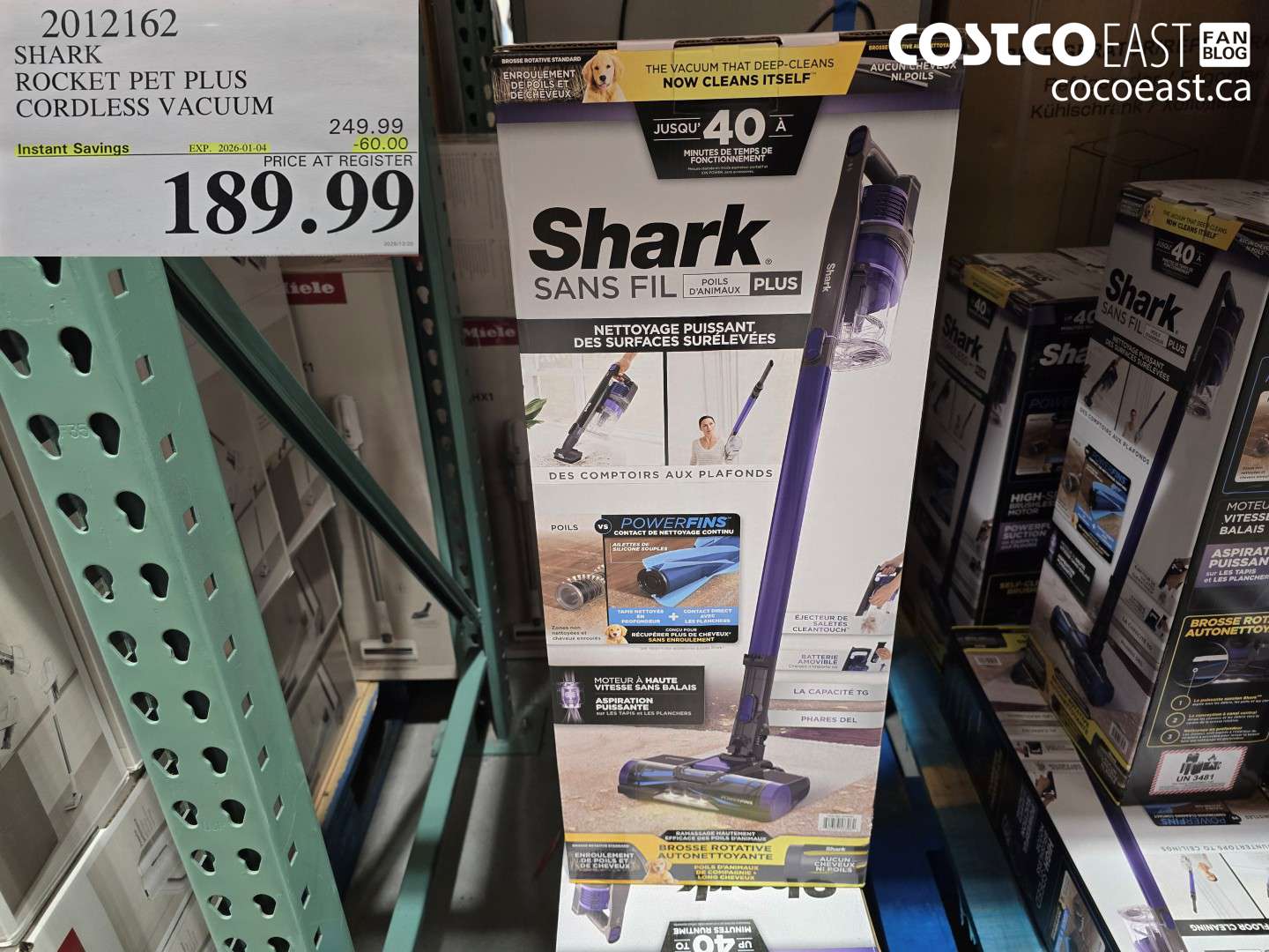 2012162 SHARK ROCKET PET PRO CORDLESS STICK VACUUM ($60.00 INSTANT SAVINGS EXPIRES ON 2026-01-04) $189.99