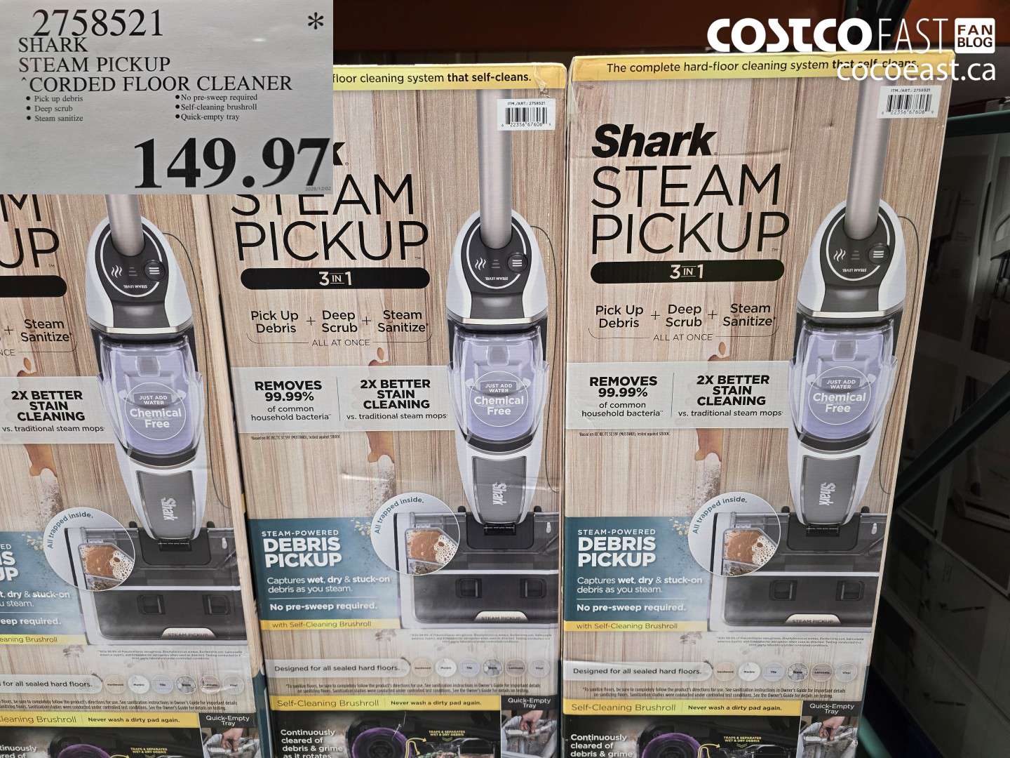 2758521 SHARK STEAM PICKUP CORDED FLOOR CLEANER $149.97