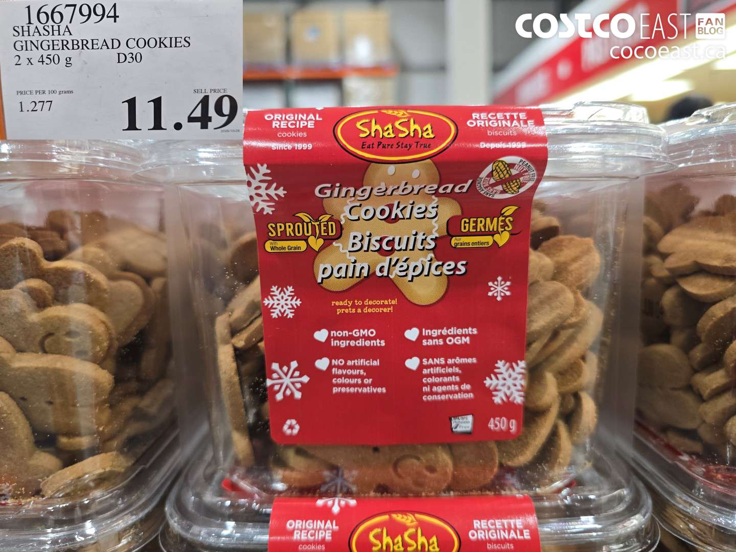 1667994 SHASHA GINGERBREAD COOKIES 2 x 450 G $11.49