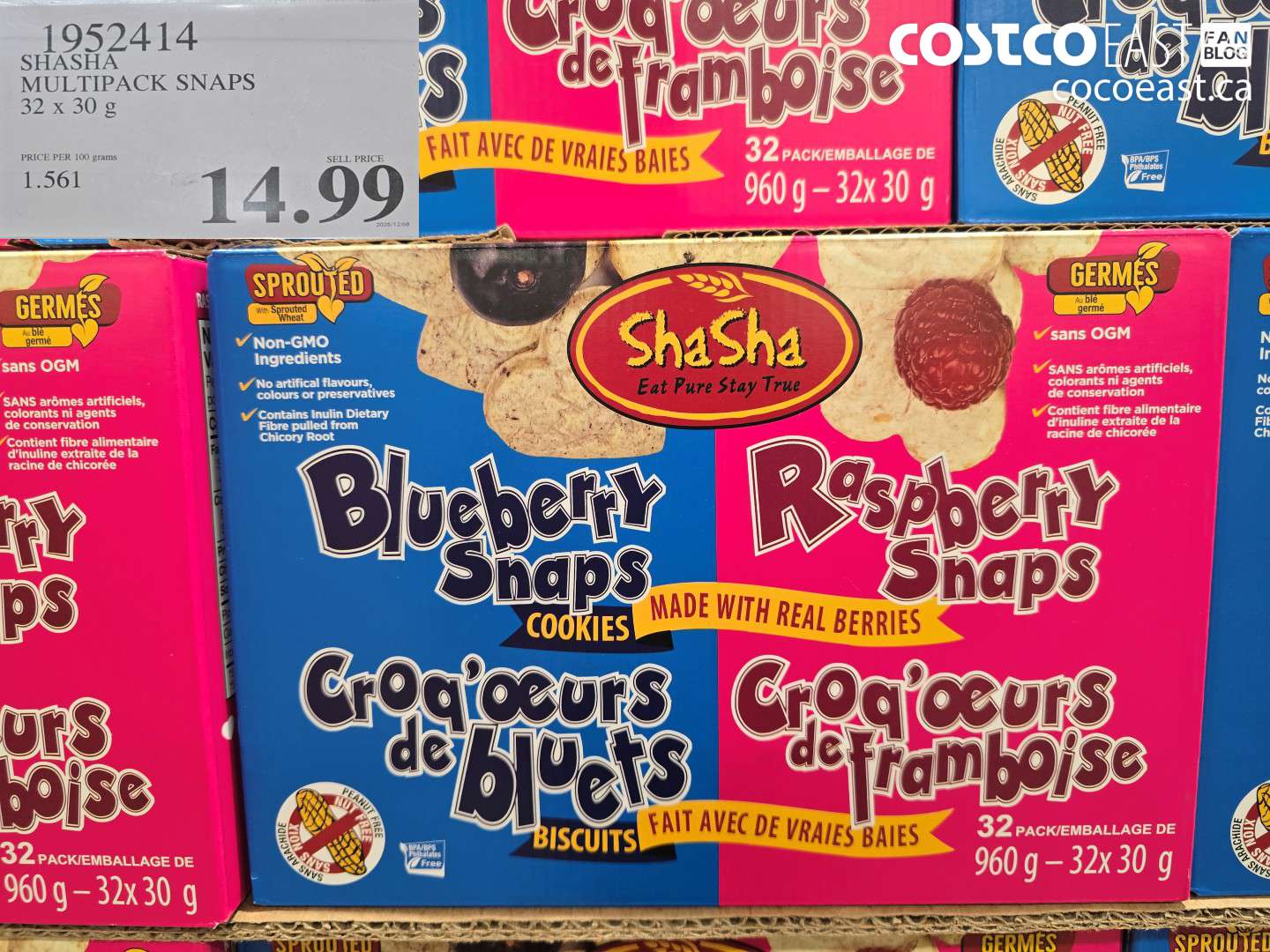 1952414 SHASHA MULTIPACK SNAPS 32 x 30 G $14.99