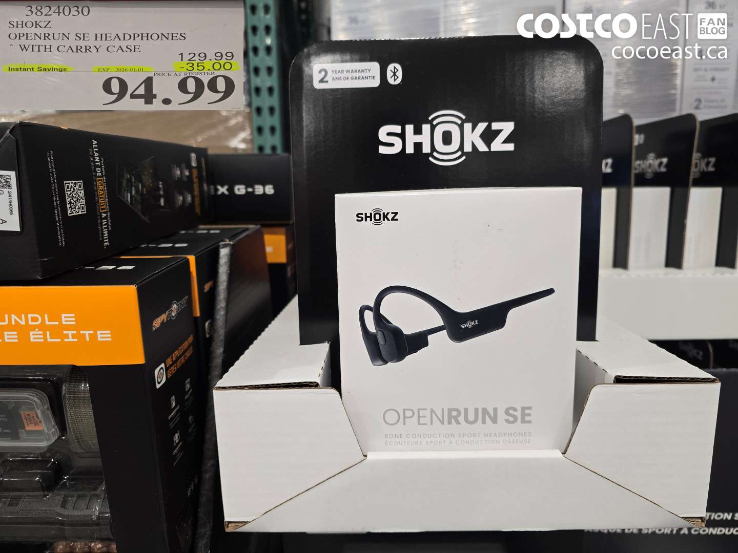 3824030 SHOKZ OPENRUN SE HEADPHONES WITH CARRY CASE ($35.00 INSTANT SAVINGS EXPIRES ON 2026-01-01) $94.99