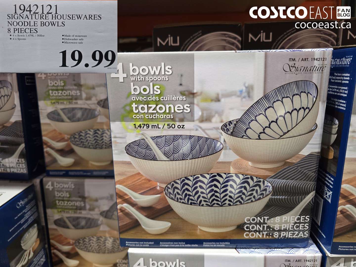 1942121 SIGNATURE HOUSEWARES - NOODLE BOWLS 8 PIECES $19.99