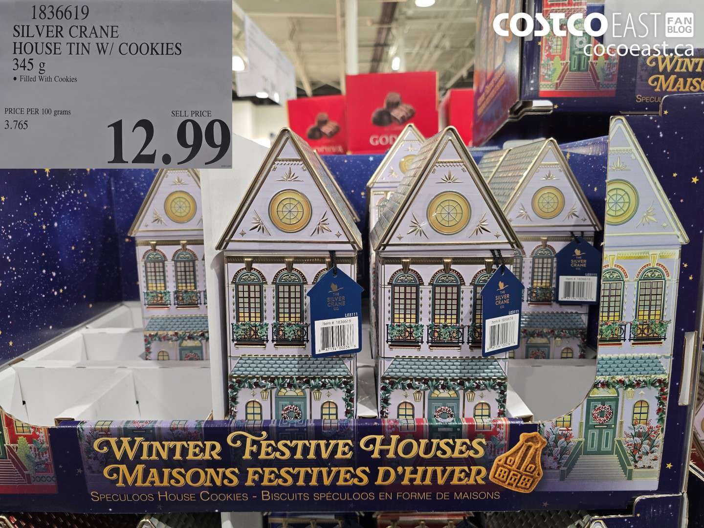 1836619 SILVER CRANE HOUSE TIN W/ COOKIES 345 g $12.99