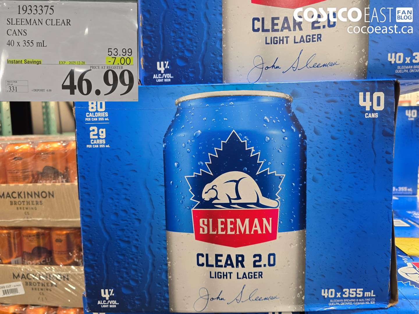 1933375 SLEEMAN CLEAR CANS 40 x 355 mL ($7.00 INSTANT SAVINGS EXPIRES ON 2025-12-28) $46.99