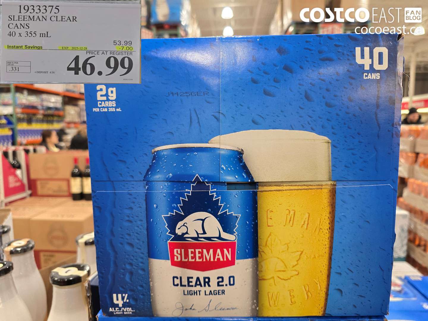 1933375 SLEEMAN CLEAR CANS 40 x 355 mL ($7.00 INSTANT SAVINGS EXPIRES ON 2025-12-28) $46.99