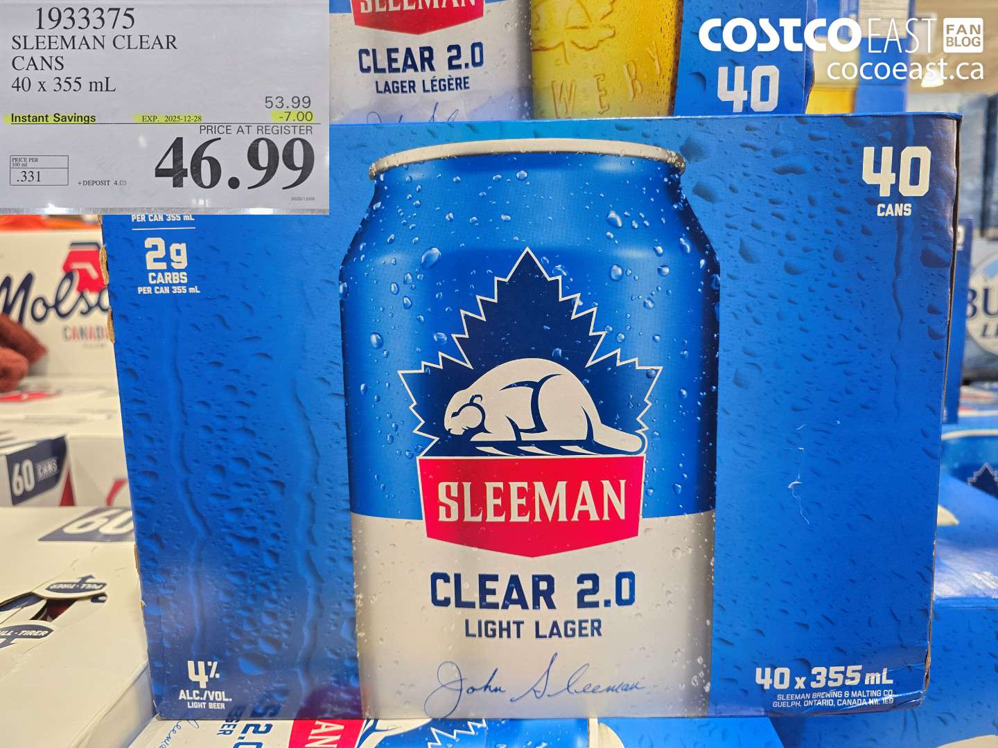 1933375 SLEEMAN CLEAR CANS 40 x 355 mL ($7.00 INSTANT SAVINGS EXPIRES ON 2025-12-28) $46.99