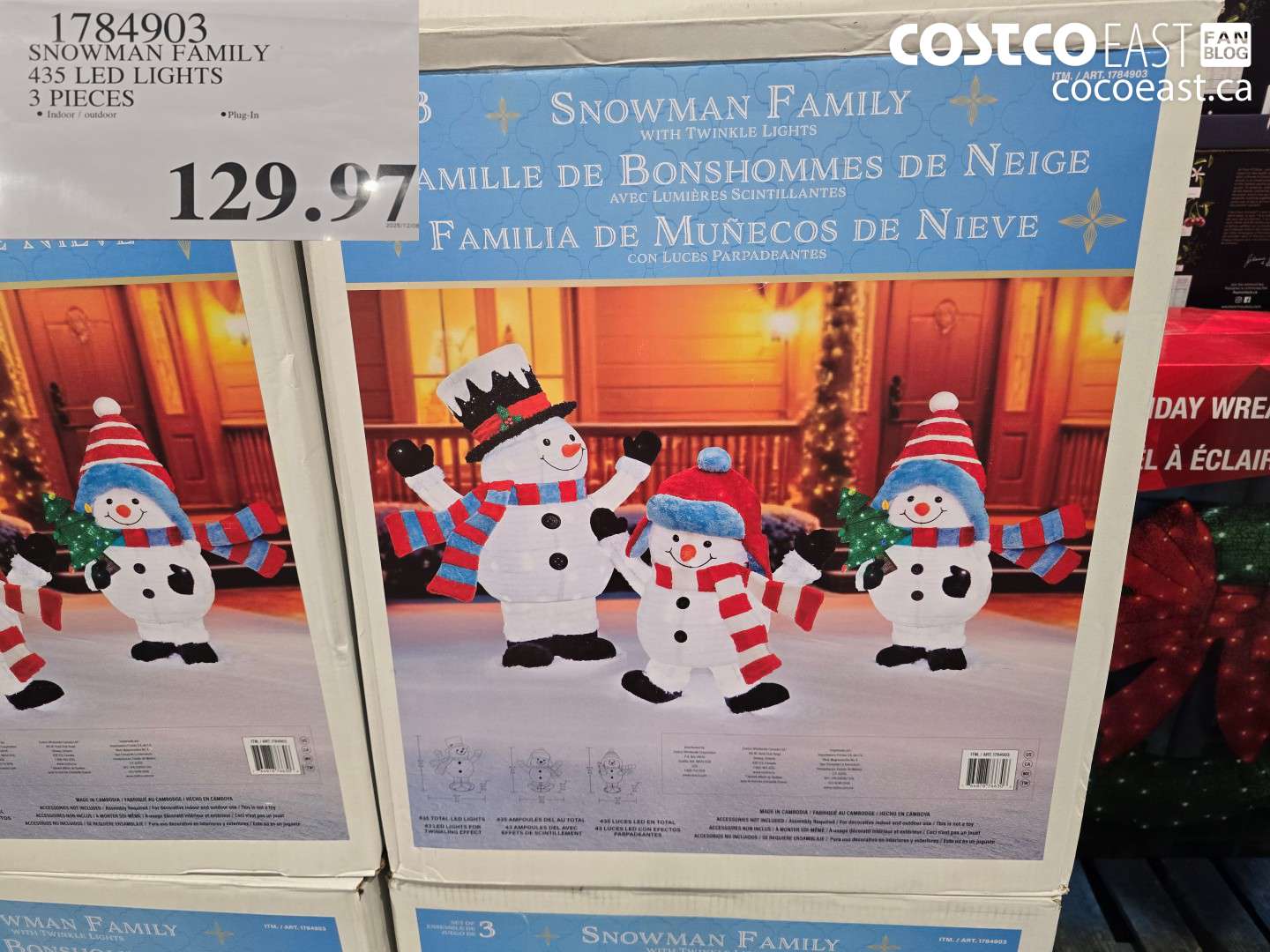 1784903 SNOWMAN FAMILY 430 LED LIGHTS 3 PIECES $129.97