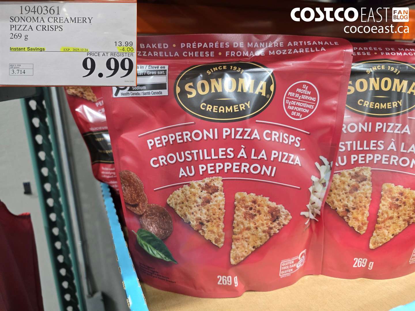 1940361 SONOMA CREAMERY PEPPERONI PIZZA CRISP 269 G ($4.00 INSTANT SAVINGS EXPIRES ON 2025-12-24) $9.99