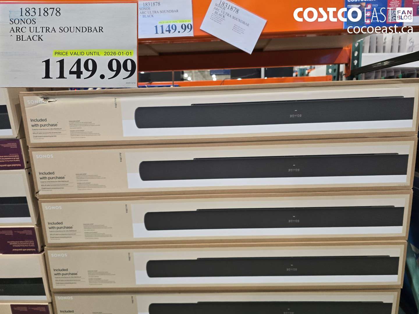 1831878 SONOS ARC ULTRA SOUNDBAR BLACK $1149.99