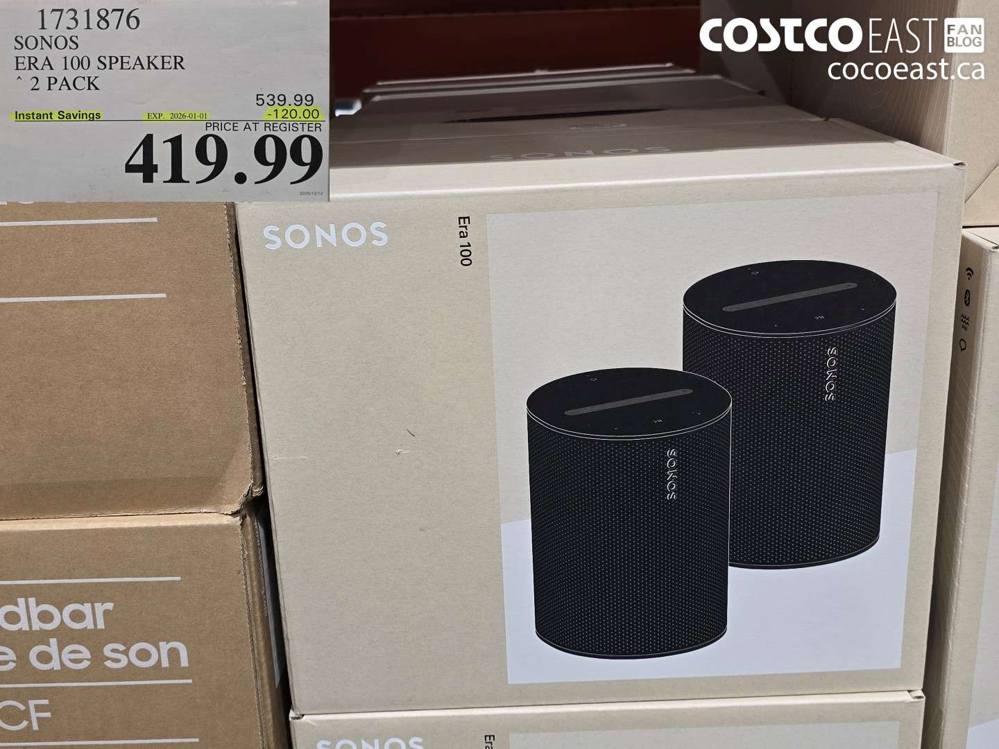 1731876 SONOS ERA 100 SPEAKER 2 PACK ($120.00 INSTANT SAVINGS EXPIRES ON 2026-01-01) $419.99