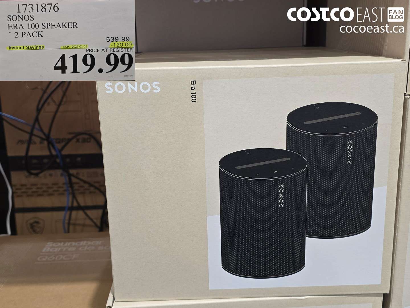 1731876 SONOS ERA 100 SPEAKER 2 PACK ($120.00 INSTANT SAVINGS EXPIRES ON 2026-01-01) $419.99