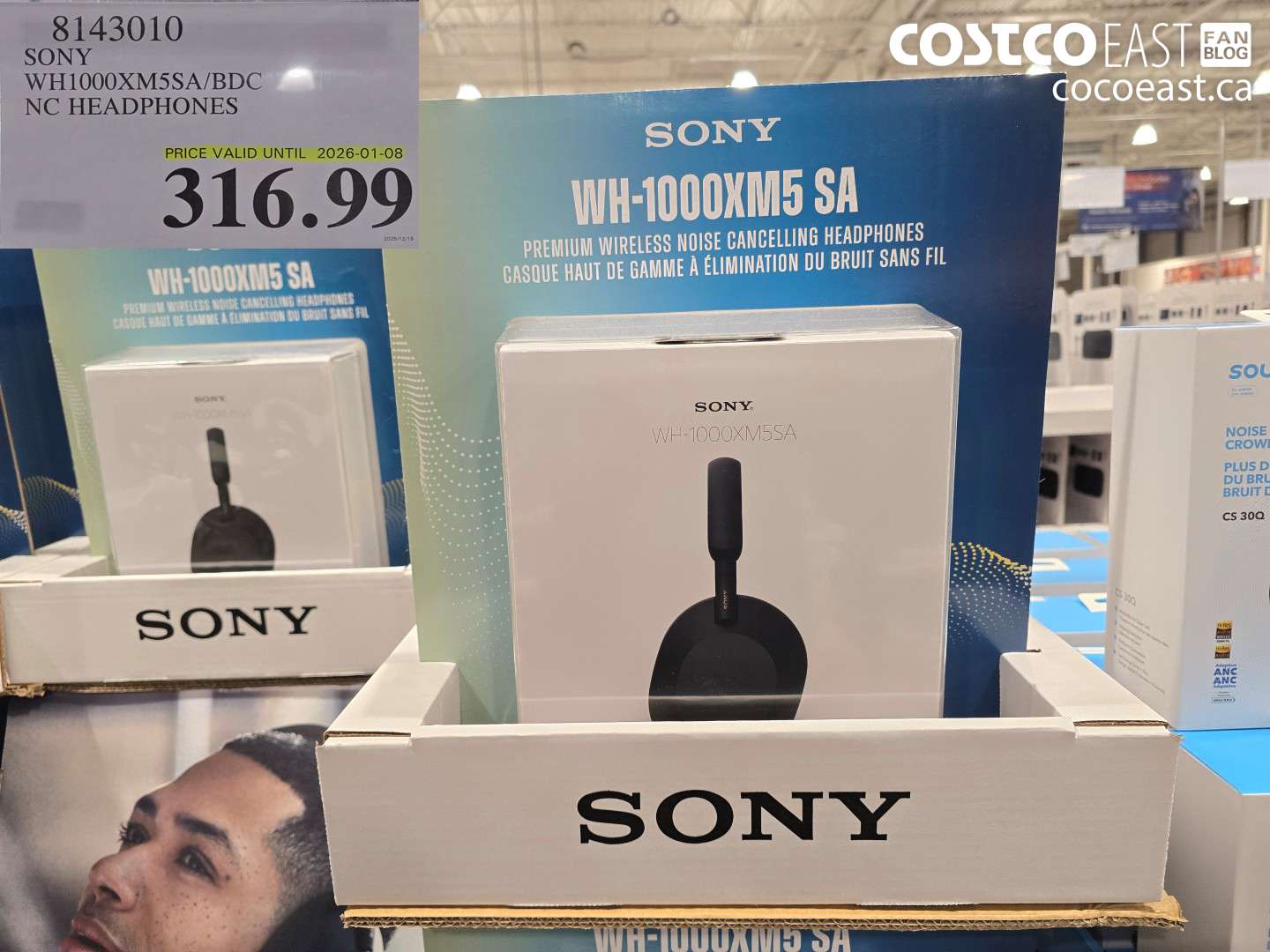 8143010 SONY WH1000XM5SA/BDC NC HEADPHONES $316.99
