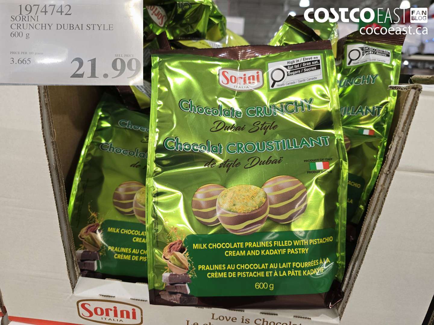 1974742 SORINI CRUNCHY DUBAI STYLE 600 g $21.99