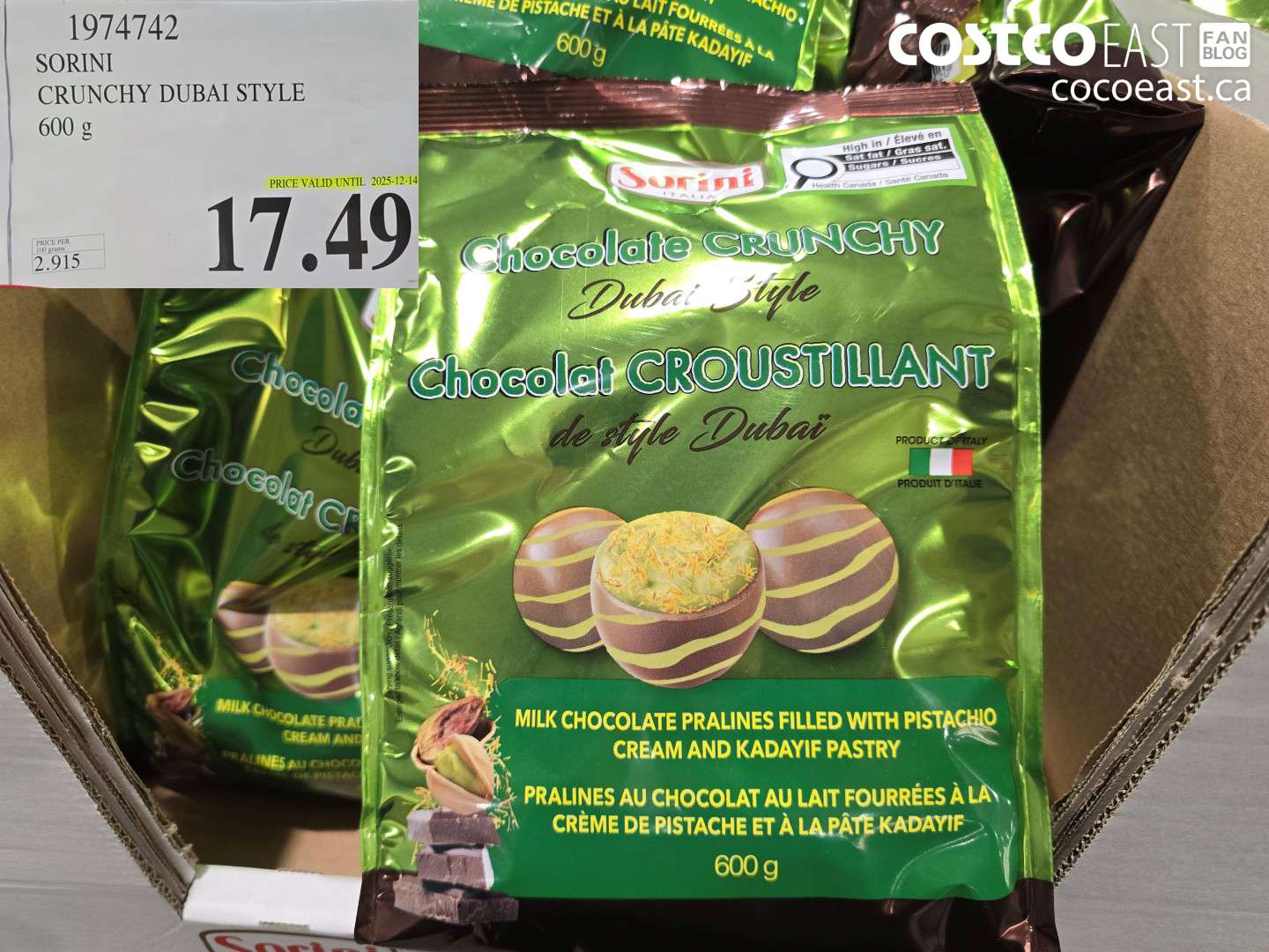 1974742 SORINI CRUNCHY DUBAI STYLE 600 g $17.49