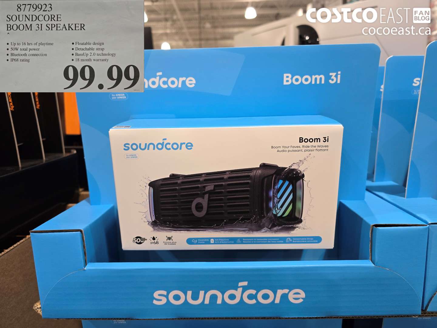 8779923 SOUNDCORE BOOM 3I SPEAKER $99.99