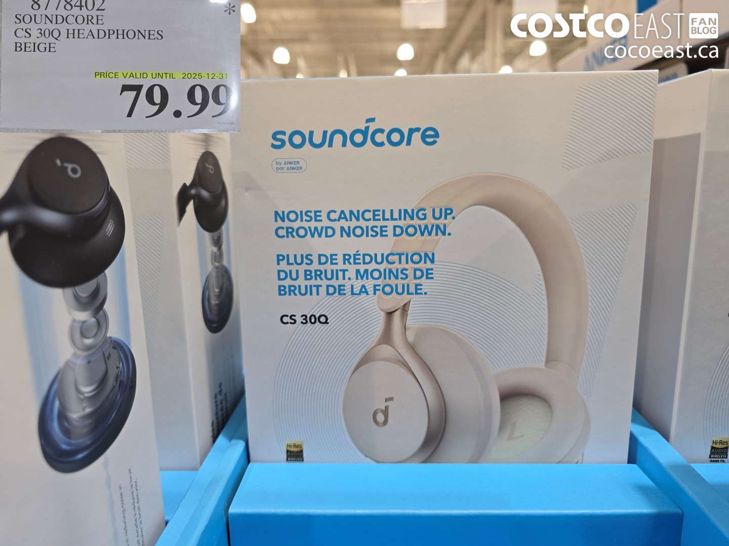 8778402 SOUNDCORE CS 30Q HEADPHONES BEIGE $79.99
