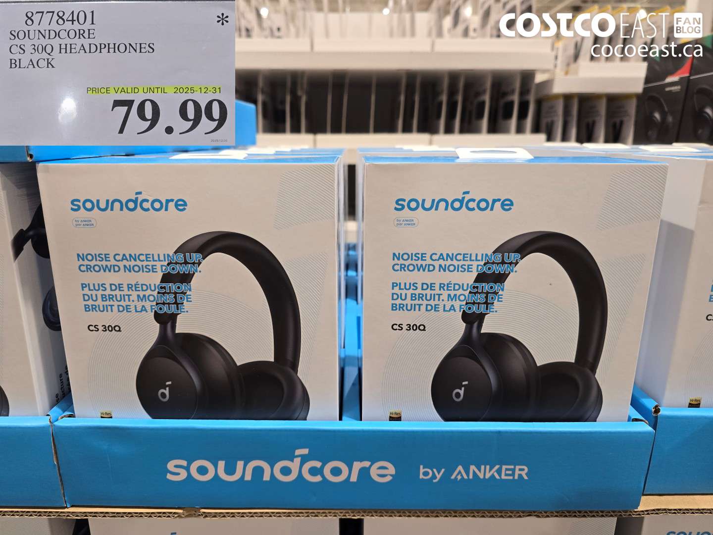 8778401 SOUNDCORE CS 30Q HEADPHONES BLACK $79.99