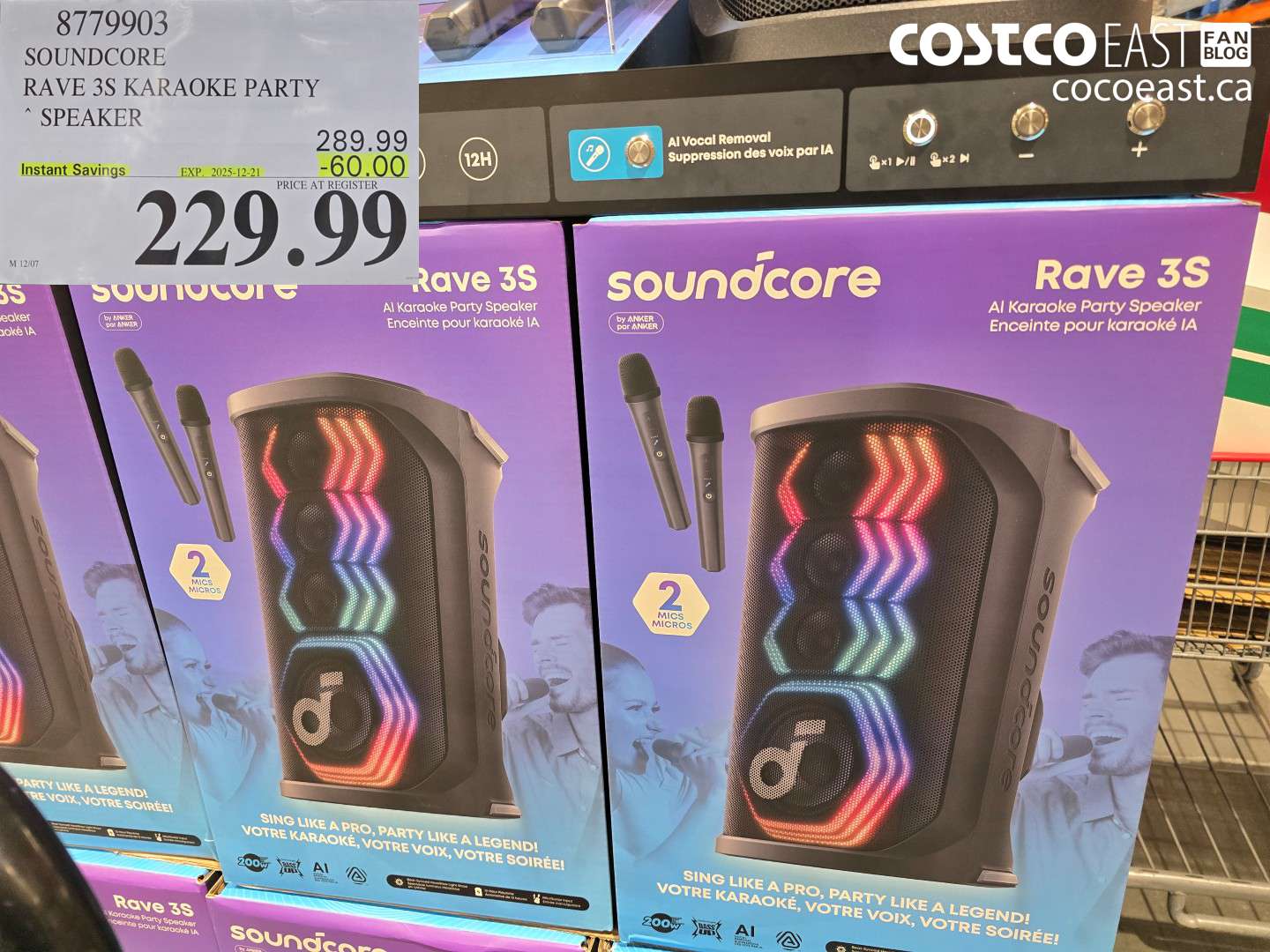 8779903 SOUNDCORE RAVE 3S KARAOKE PARTY ~ SPEAKER ($60.00 INSTANT SAVINGS EXPIRES ON 2025-12-21) $229.99
