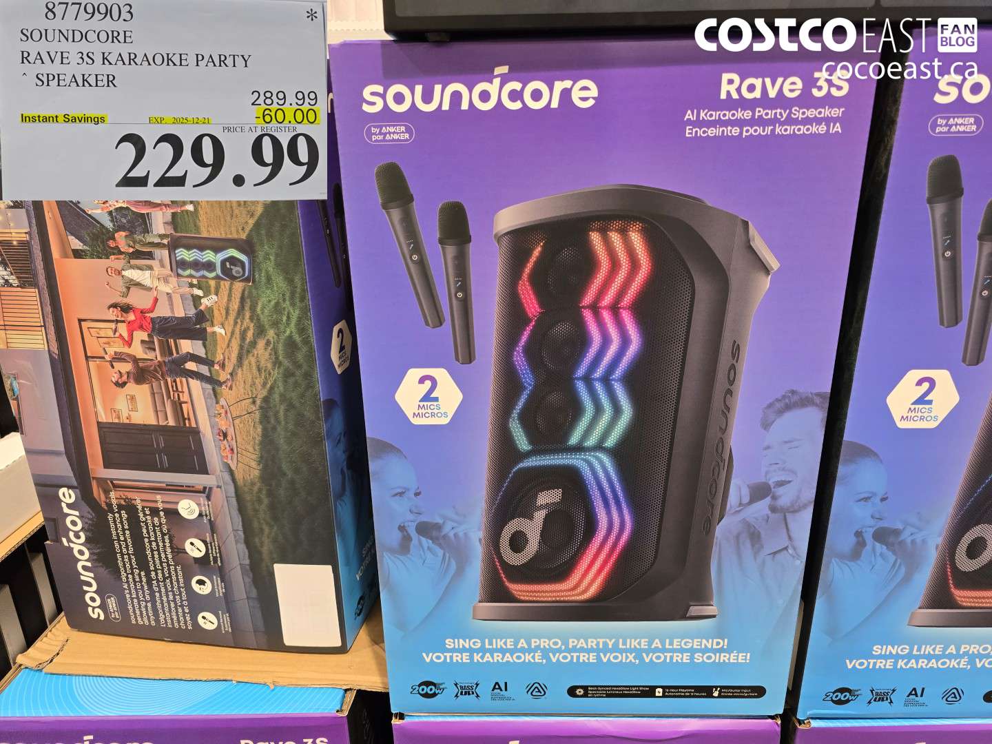 8779903 SOUNDCORE RAVE 3S KARAOKE PARTY ~ SPEAKER ($60.00 INSTANT SAVINGS EXPIRES ON 2025-12-21) $229.99