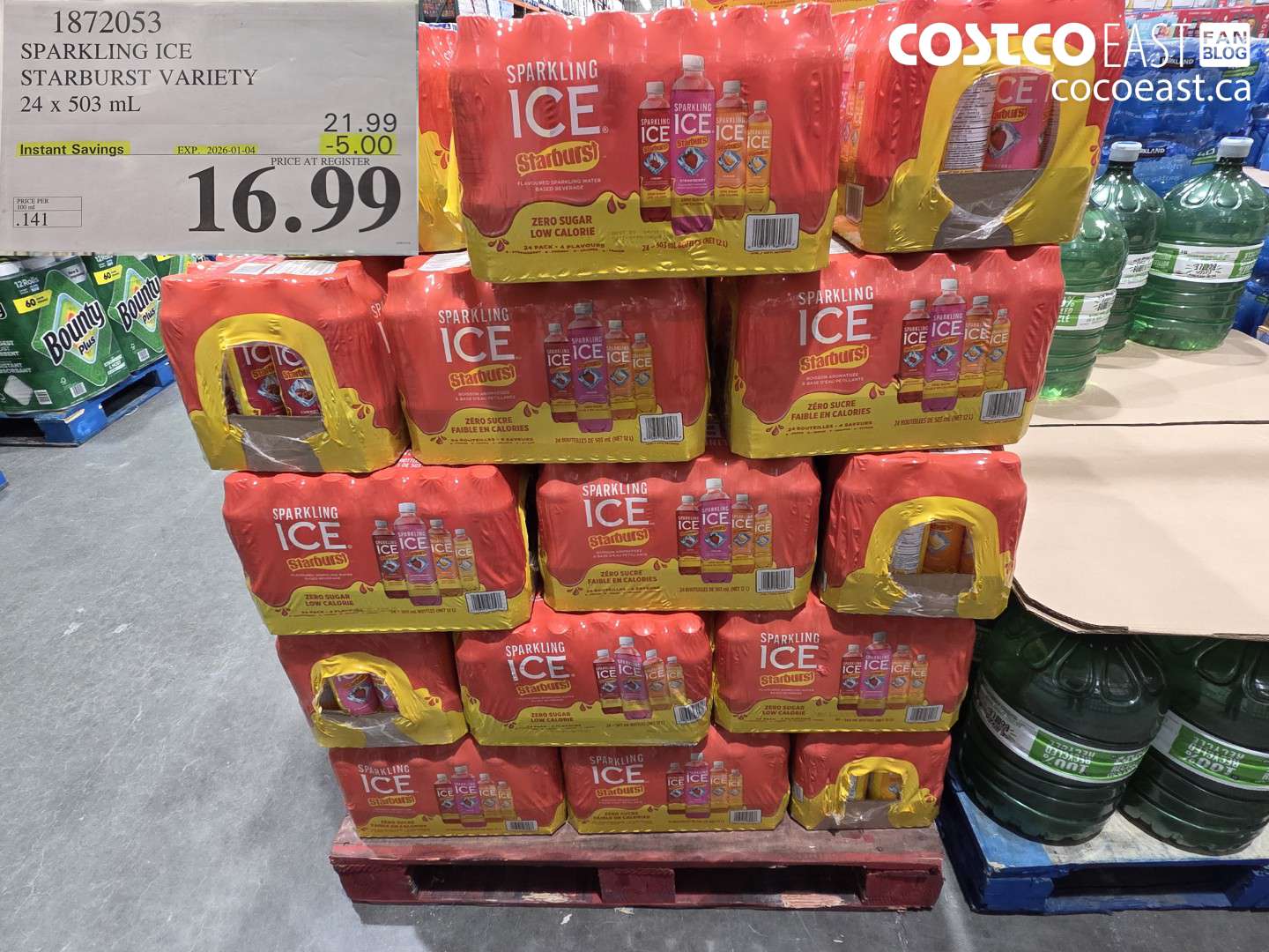 1872053 SPARKLING ICE STARBURST VARIETY 24 x 503 mL ($5.00 INSTANT SAVINGS EXPIRES ON 2026-01-04) $16.99