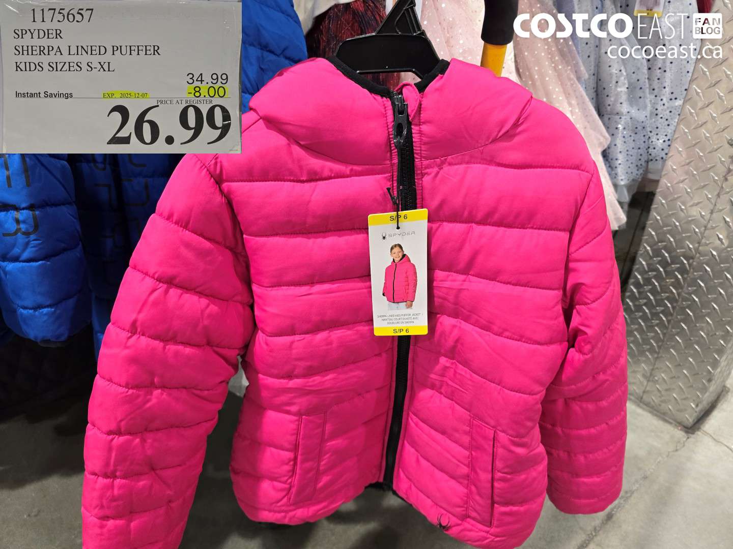 1175657 SPYDER SHERPA LINED PUFFER KIDS SIZES S-XL ($8.00 INSTANT SAVINGS EXPIRES ON 2025-12-07) $26.99