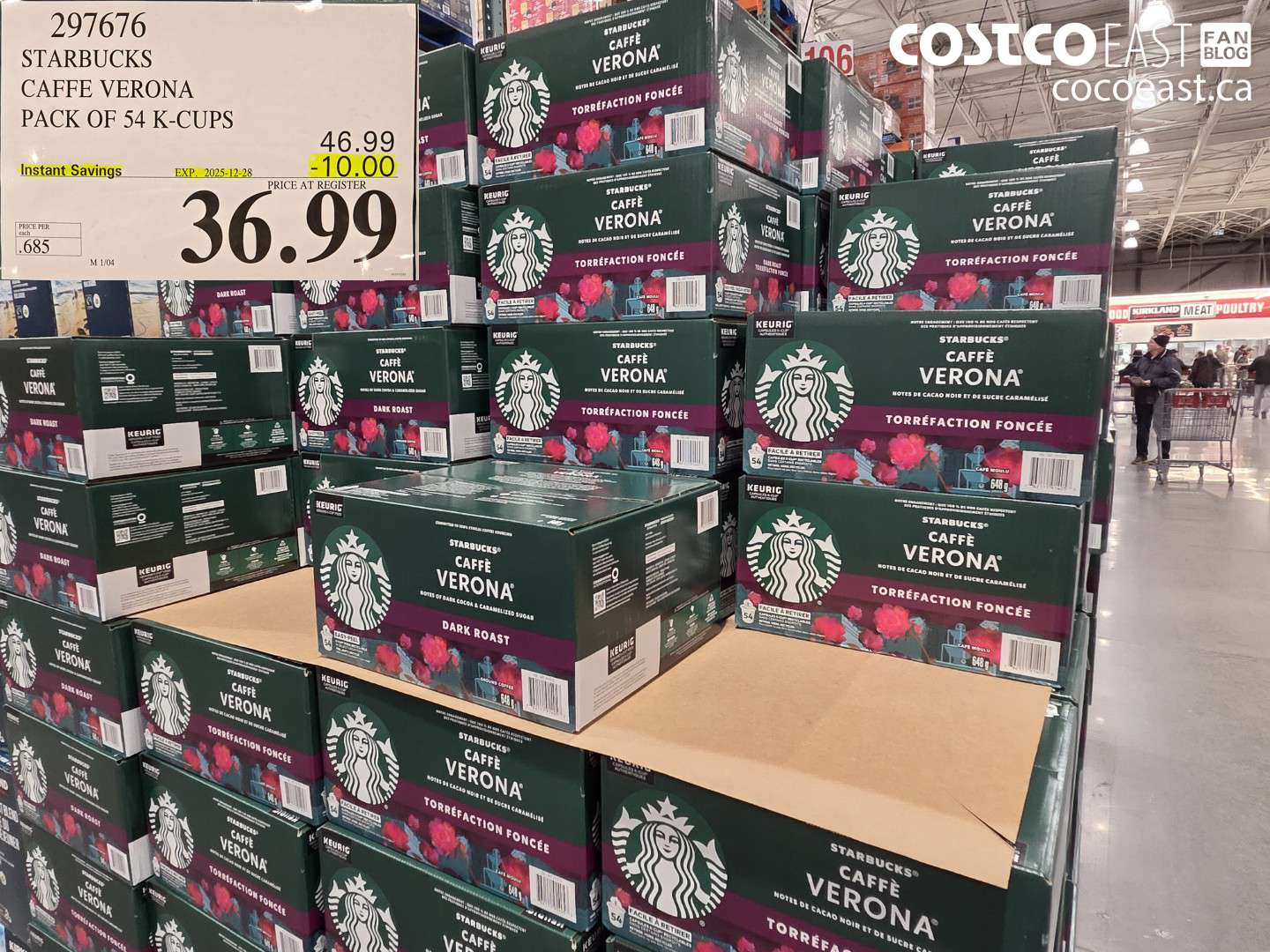 297676 STARBUCKS CAFFE VERONA PACK OF 54 K-CUPS ($10.00 INSTANT SAVINGS EXPIRES ON 2025-12-28) $36.99