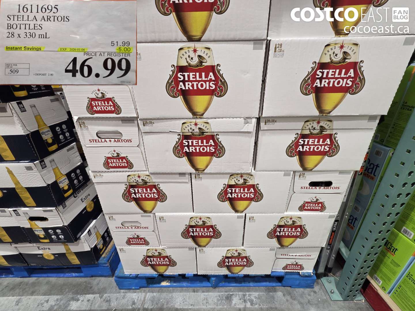 1611695 STELLA ARTOIS BOTTLES 28 x 330 mL ($5.00 INSTANT SAVINGS EXPIRES ON 2026-01-04) $46.99