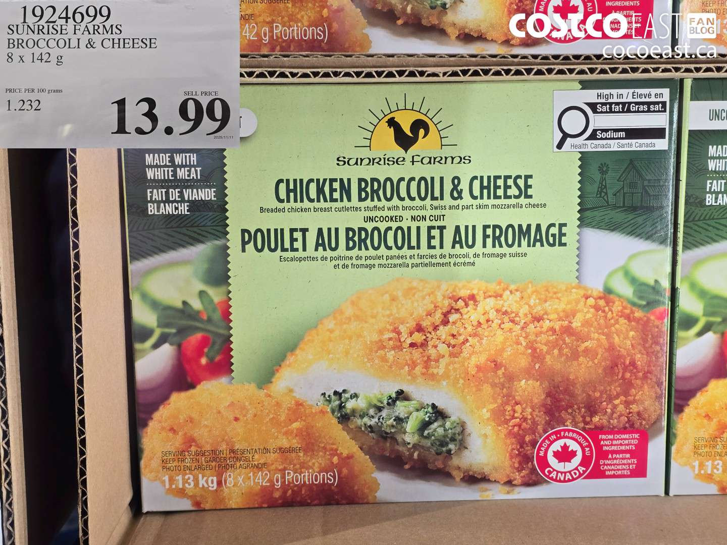 1924699 SUNRISE FARMS BROCCOLI & CHEESE 8 X 142g $13.99