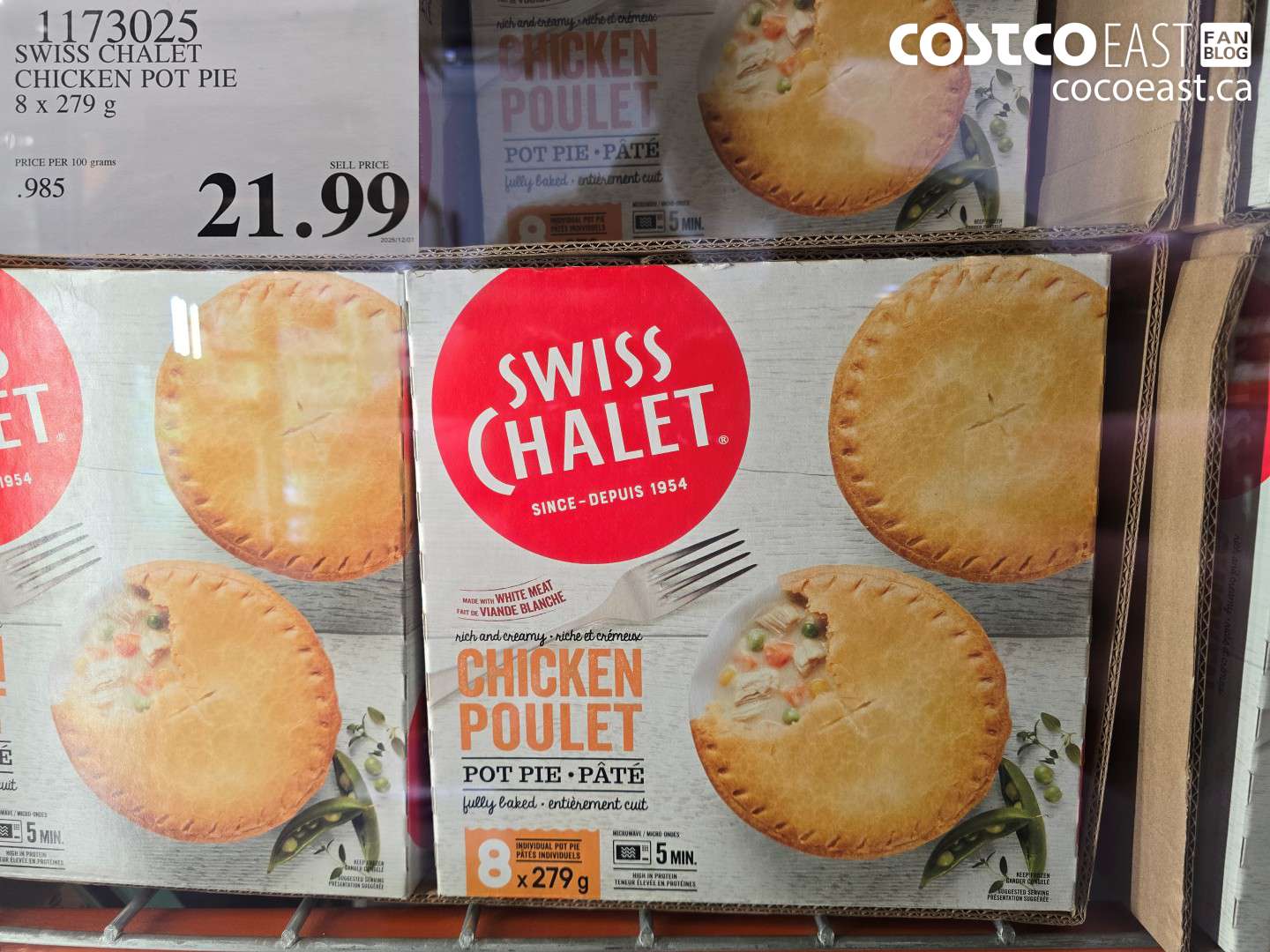1173025 SWISS CHALET CHICKEN POT PIE 8 X 279G $21.99