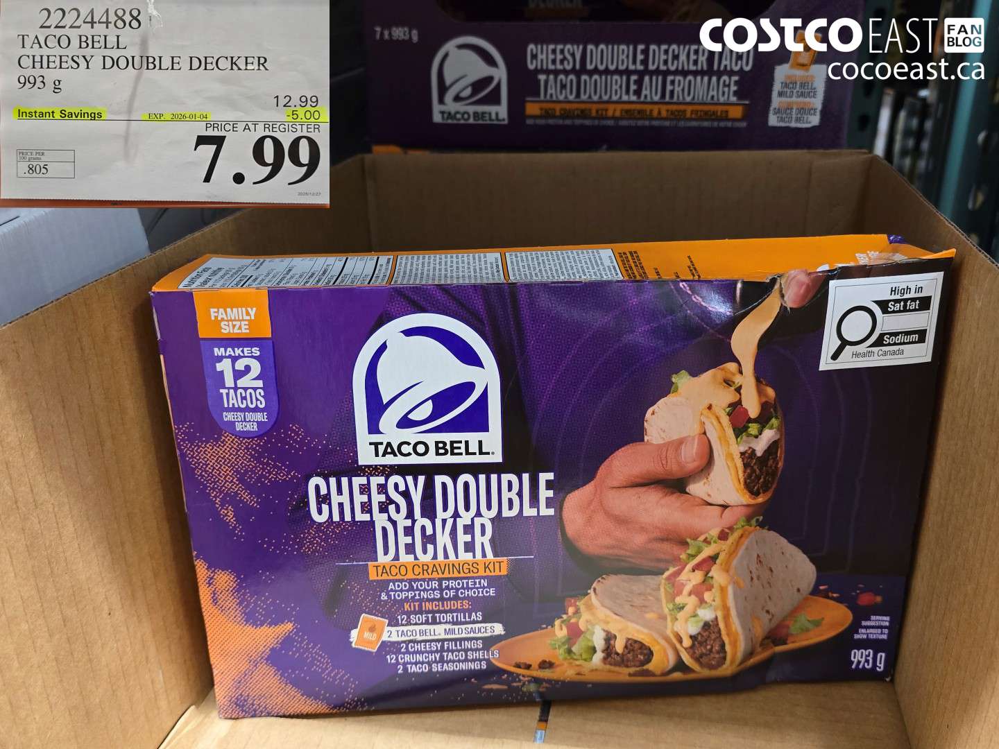 2224488 TACO BELL CHEESY DOUBLE DECKER 993 G 2026-0-104 ($5.00 INSTANT SAVINGS) $7.99