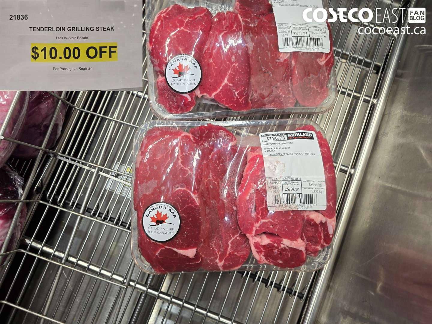 21836 TENDERLOIN GRILLING STEAK ($10.00 INSTANT SAVINGS)