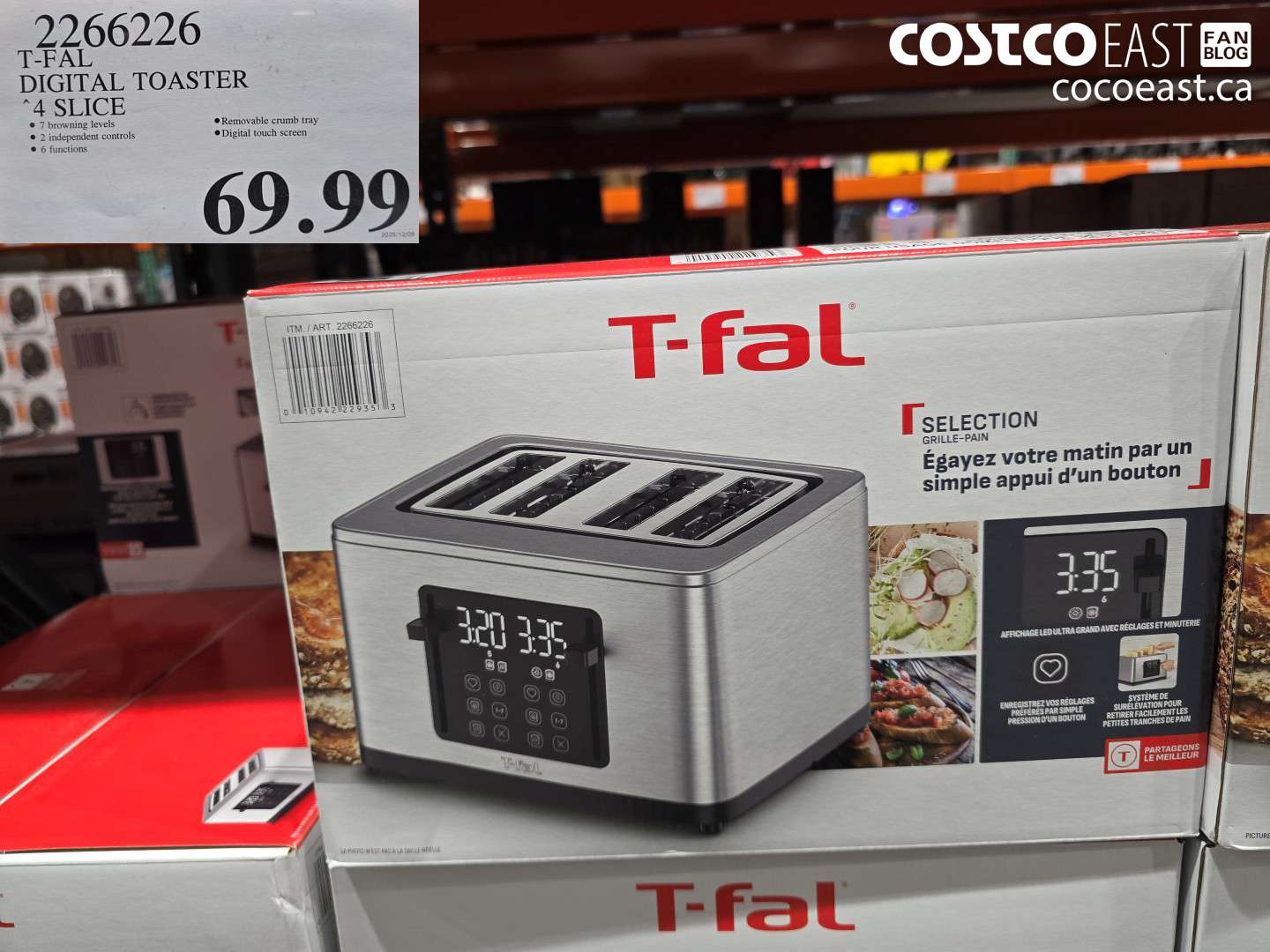 2266226 T-FAL DIGITAL TOASTER “4 SLICE $69.99