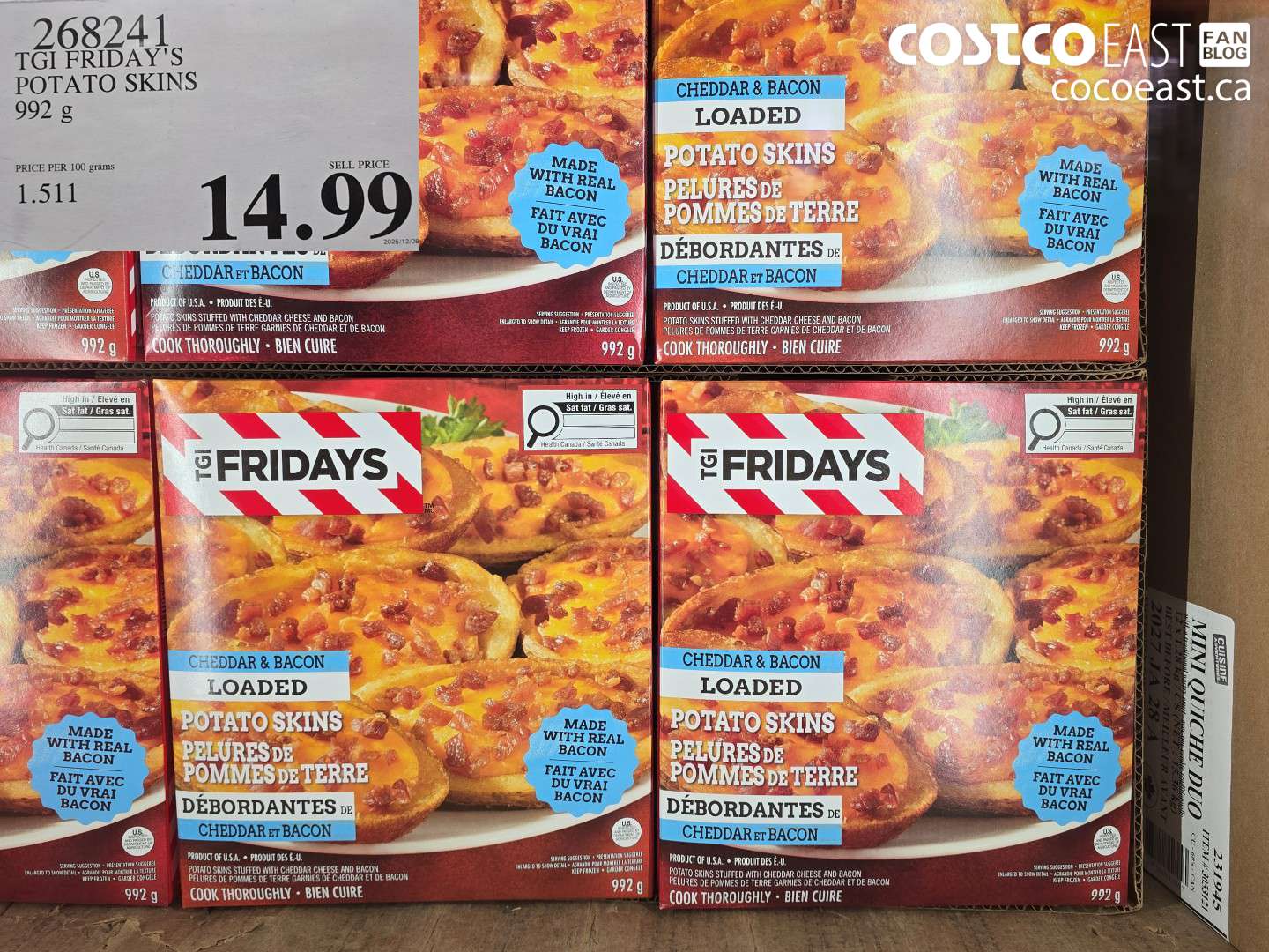 268241 TGI FRIDAY'S POTATO SKINS 992 G $14.99