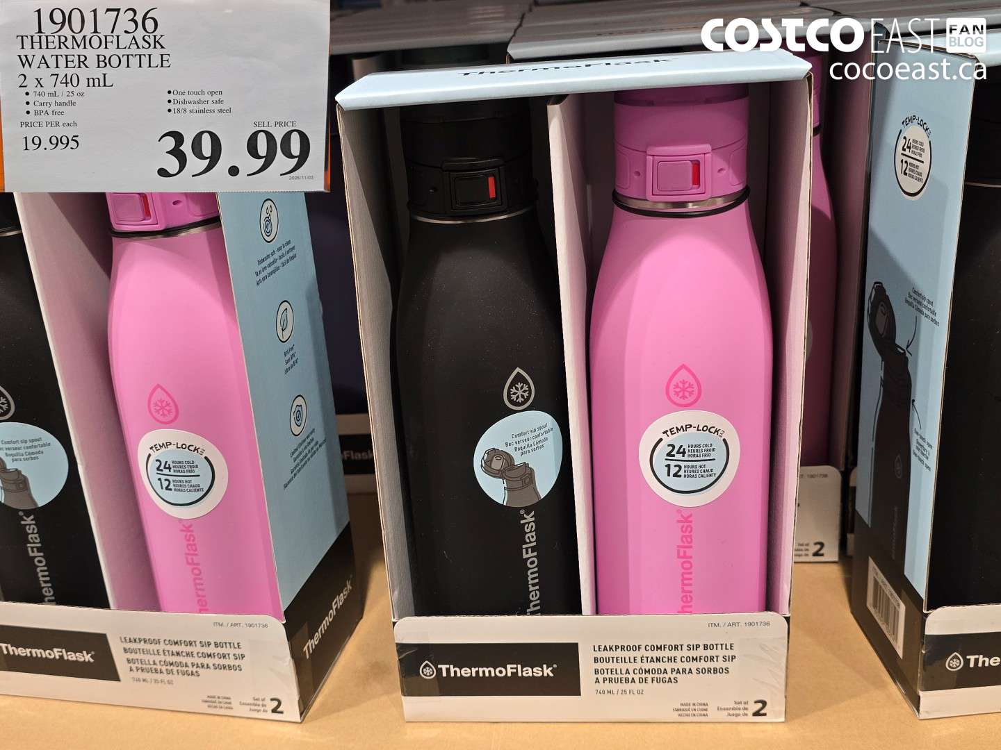 1901736 THERMOFLASK WATER BOTTLE 2 x 740 mL $39.99