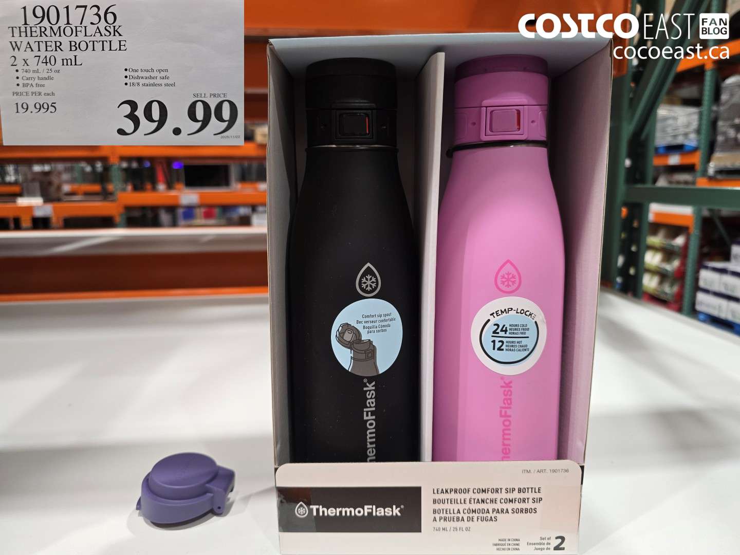 1901736 THERMOFLASK WATER BOTTLE 2 x 740 mL $39.99