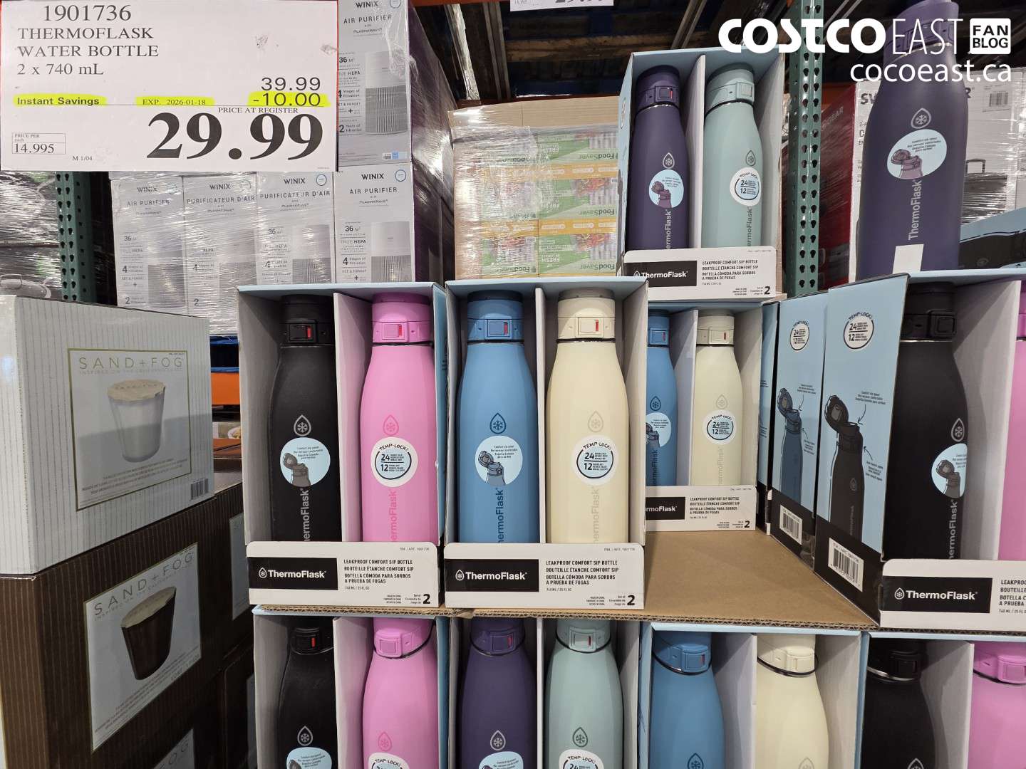 1901736 THERMOFLASK WATER BOTTLE 2 x 740 mL ($10.00 INSTANT SAVINGS EXPIRES ON 2026-01-18) $29.99