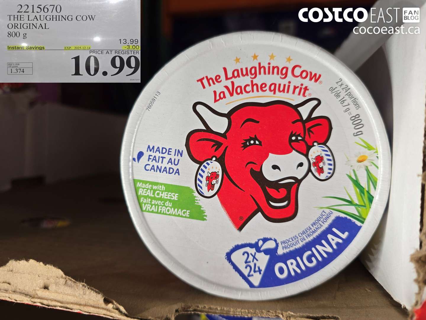 2215670 THE LAUGHING COW ORIGINAL 800 G ($3.00 INSTANT SAVINGS EXPIRES ON 2025-12-14) $10.89