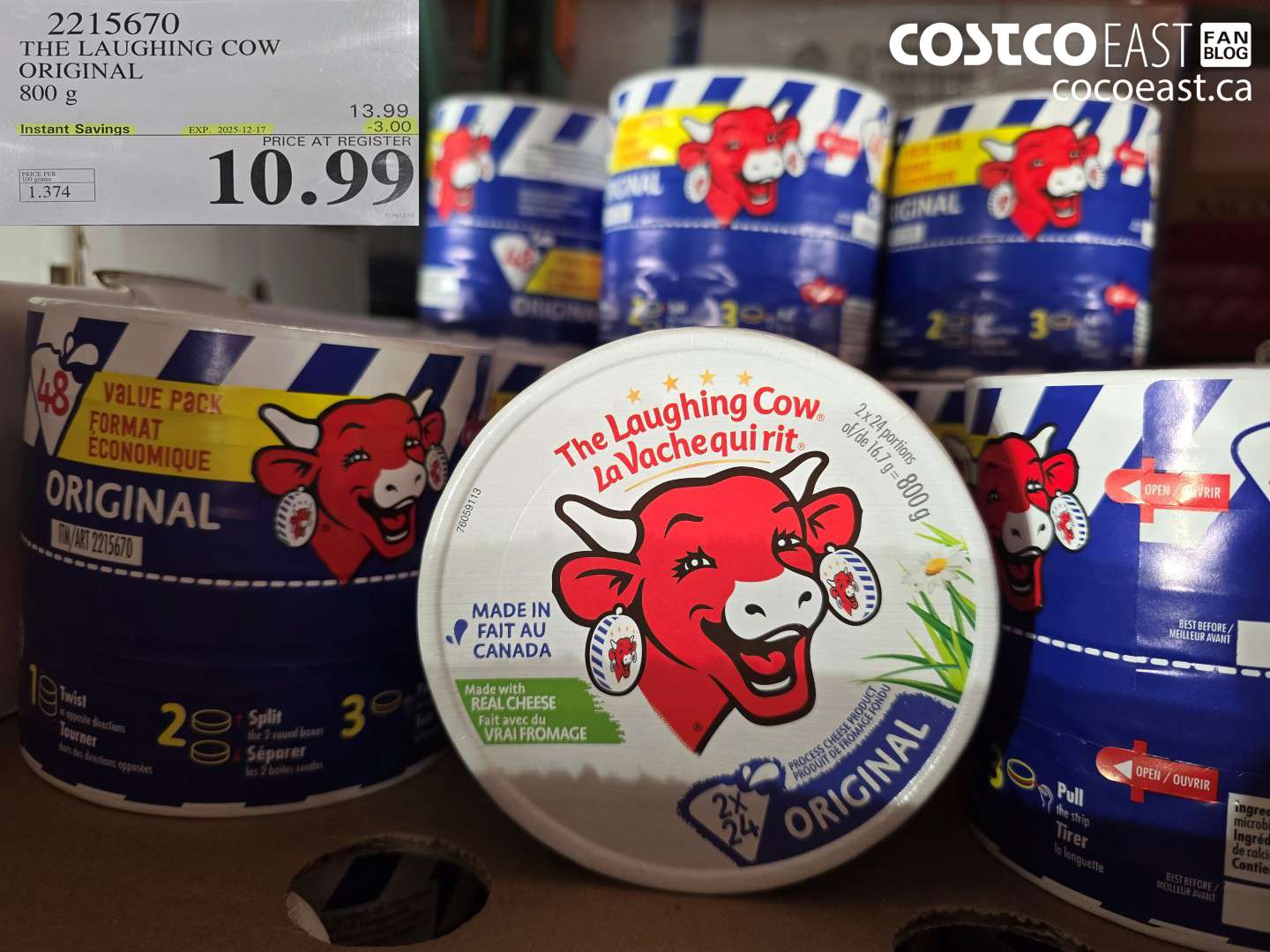 2215670 THE LAUGHING COW ORIGINAL 800 G ($3.00 INSTANT SAVINGS EXPIRES ON 2025-12-17) $10.89